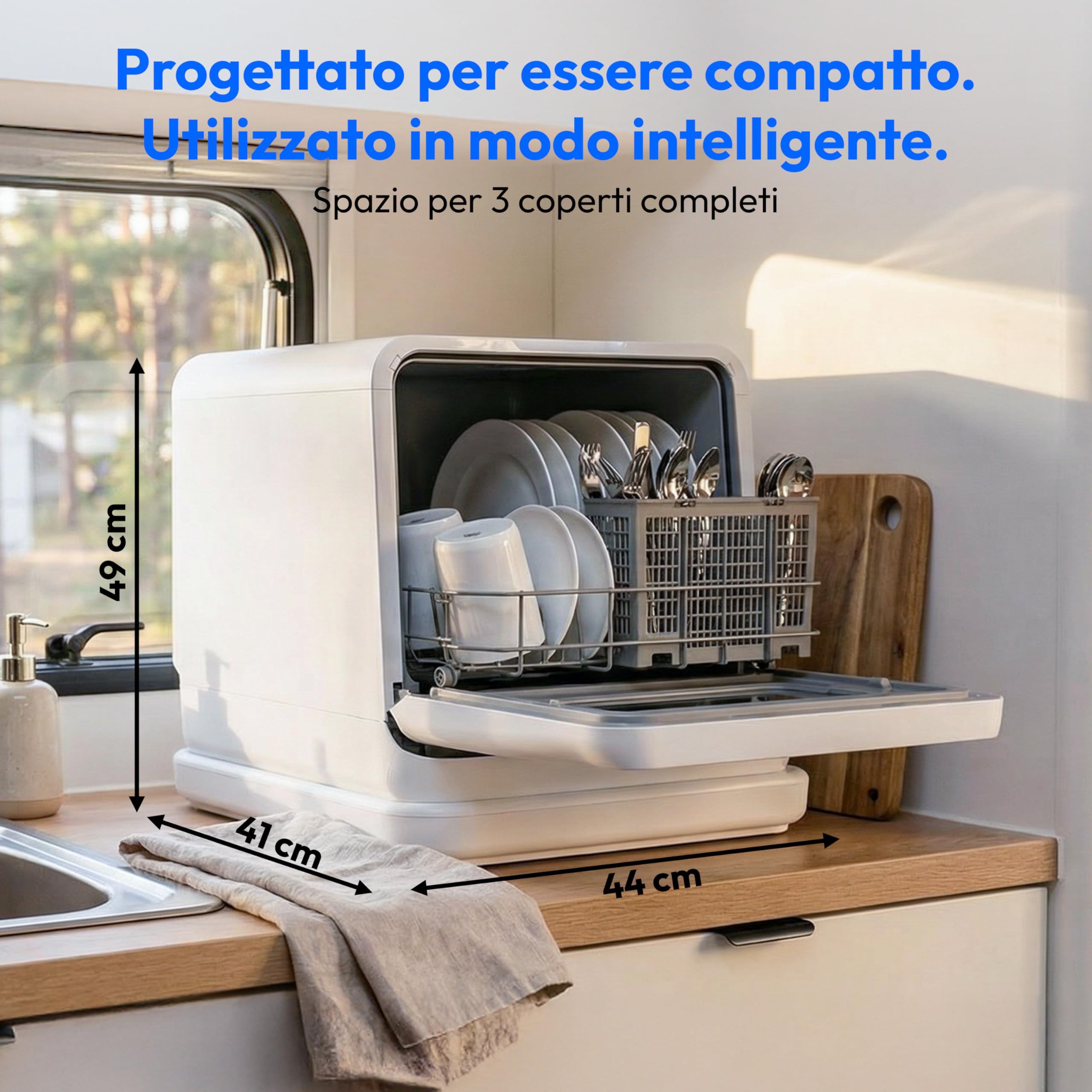 MEDION DWT30 Mini Lavastoviglie 3 Coperti con Serbatoio