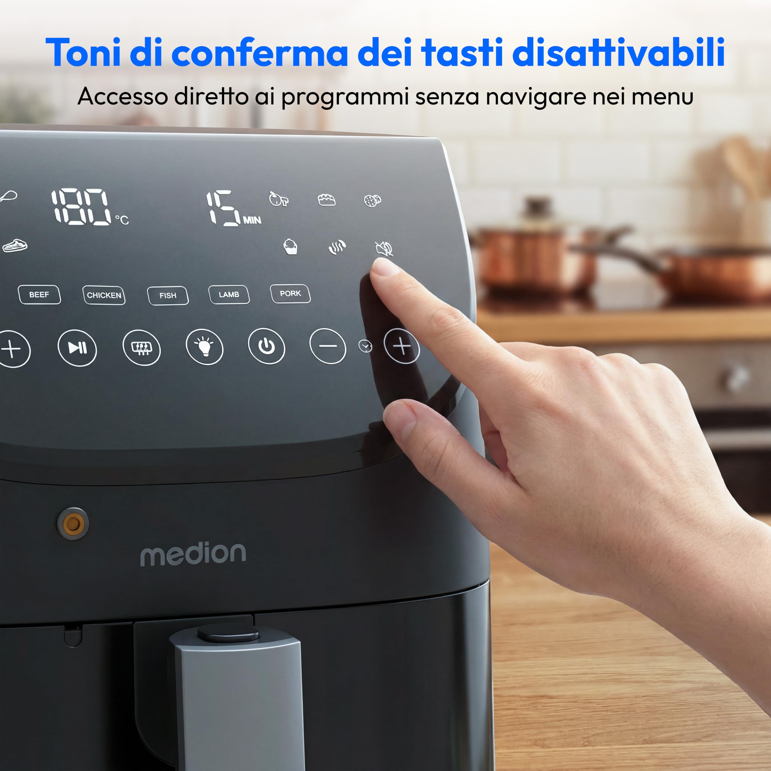 MEDION X20 XL MD13060 friggitrice ad aria 6,6 L con sonda