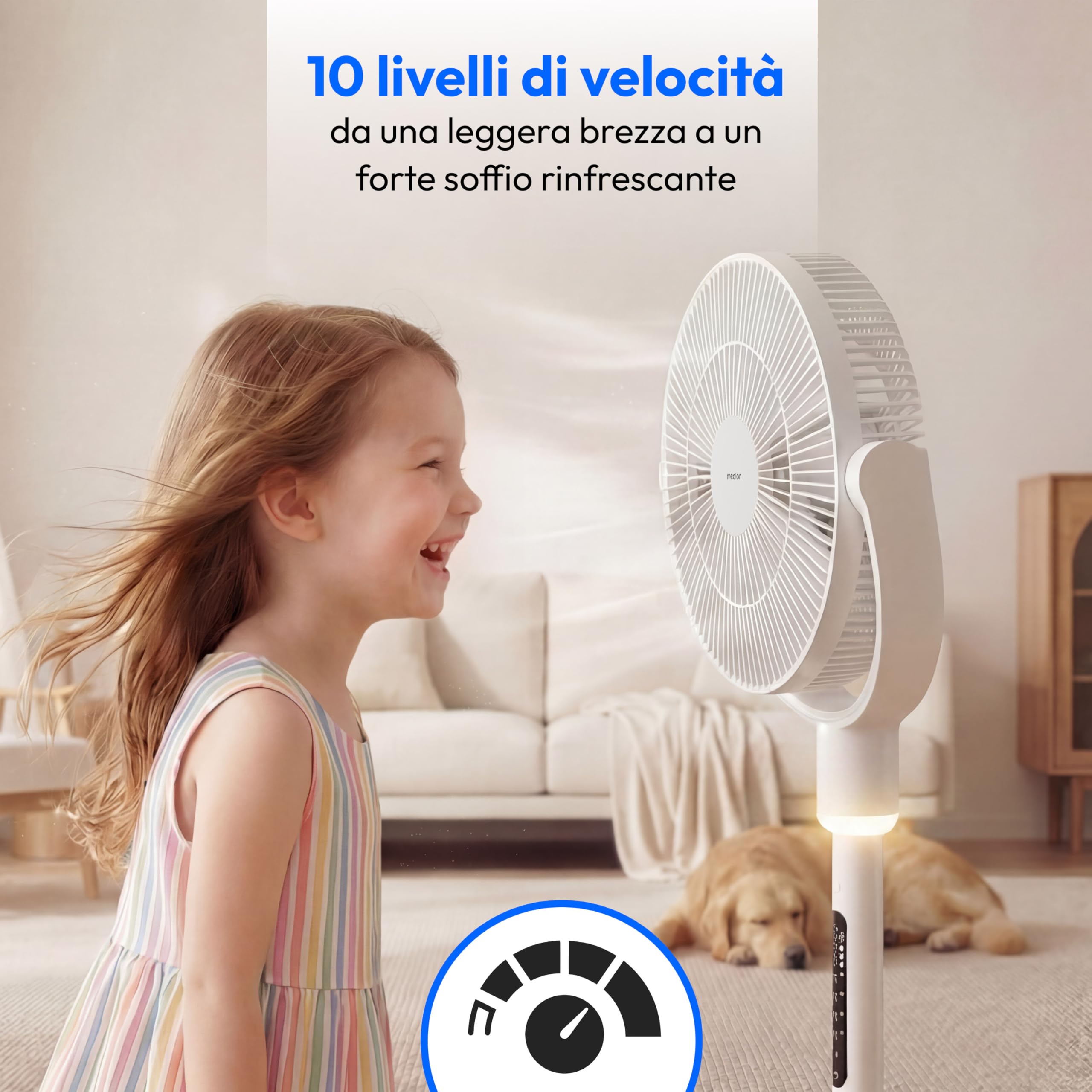 MEDION MD100144 ventilatore piantana 24W batteria telecomando app