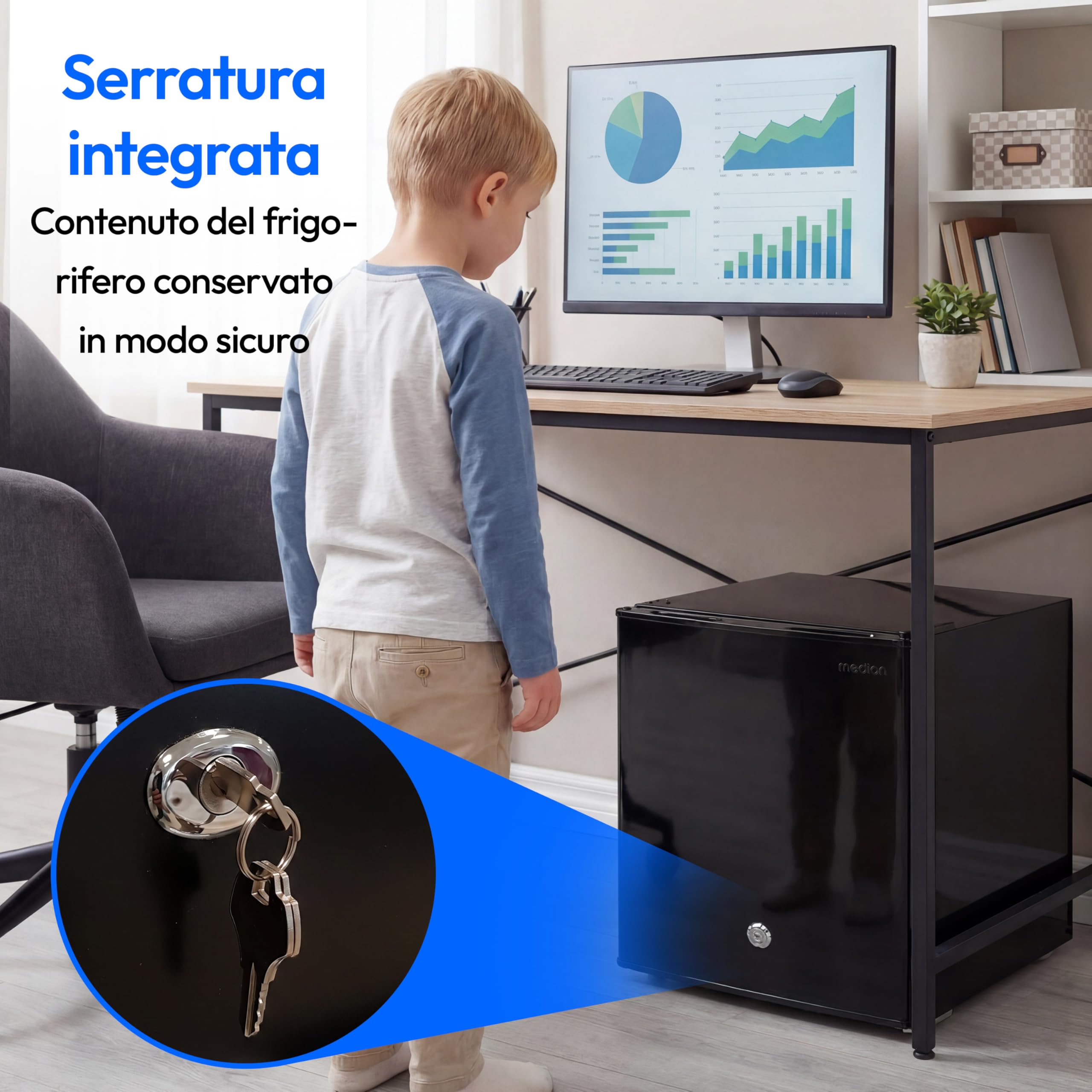 MEDION MD 370001 minifrigo 42 L nero con serratura