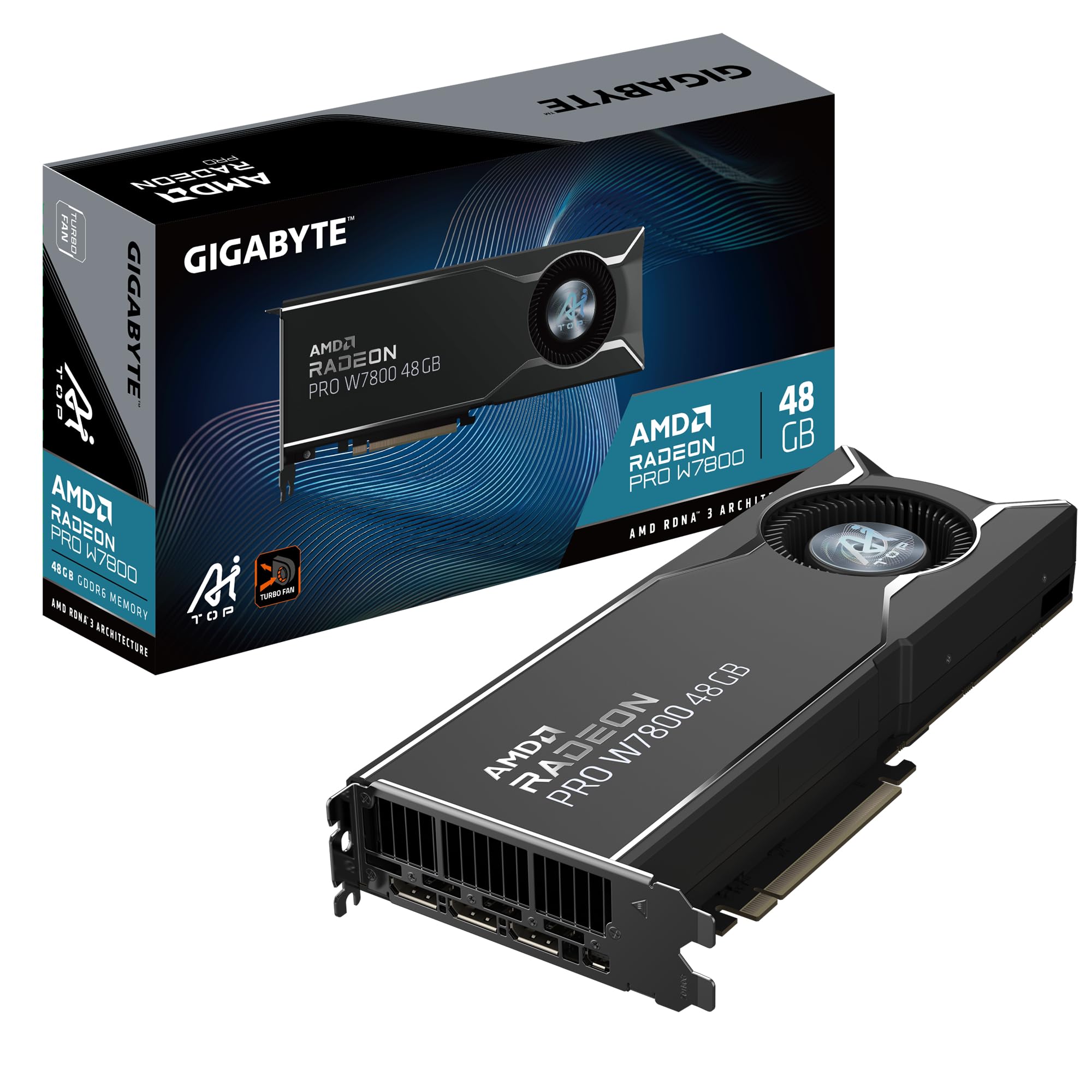 GIGABYTE AI TOP Radeon PRO W7800 scheda video 48GB ECC