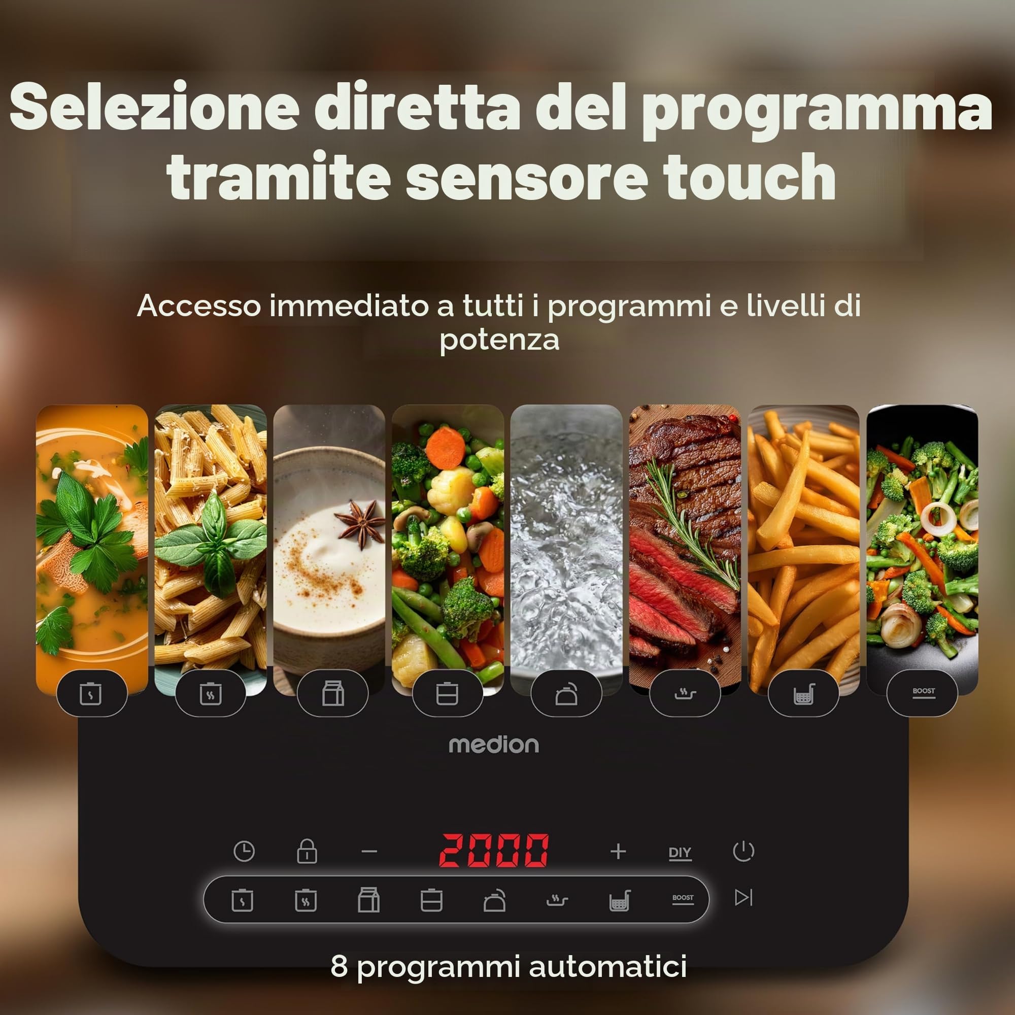 MEDION IC10S piastra induzione singola 2100W touch