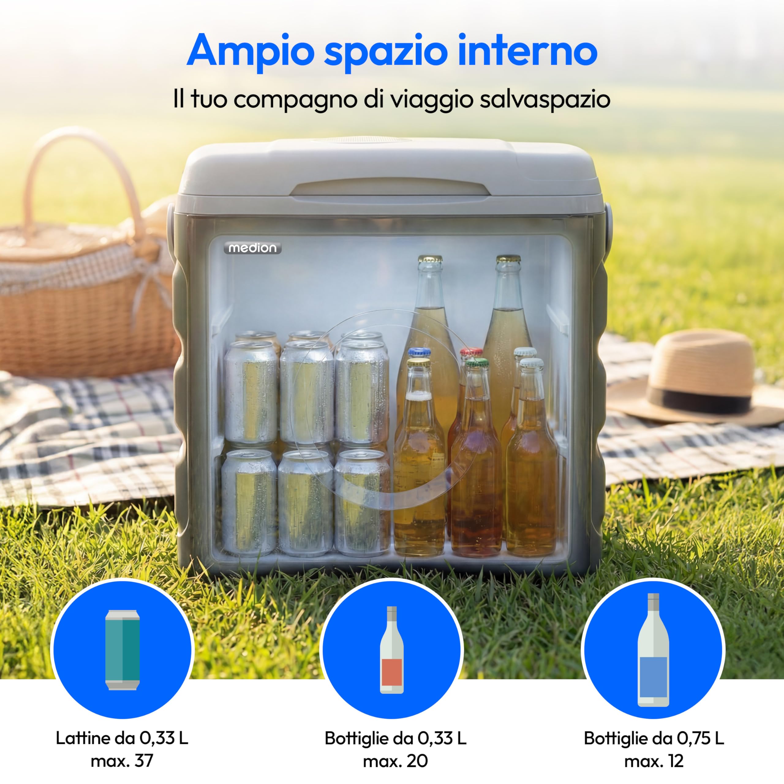 MEDION MD370030 borsa frigo termoelettrica 35 L grigio