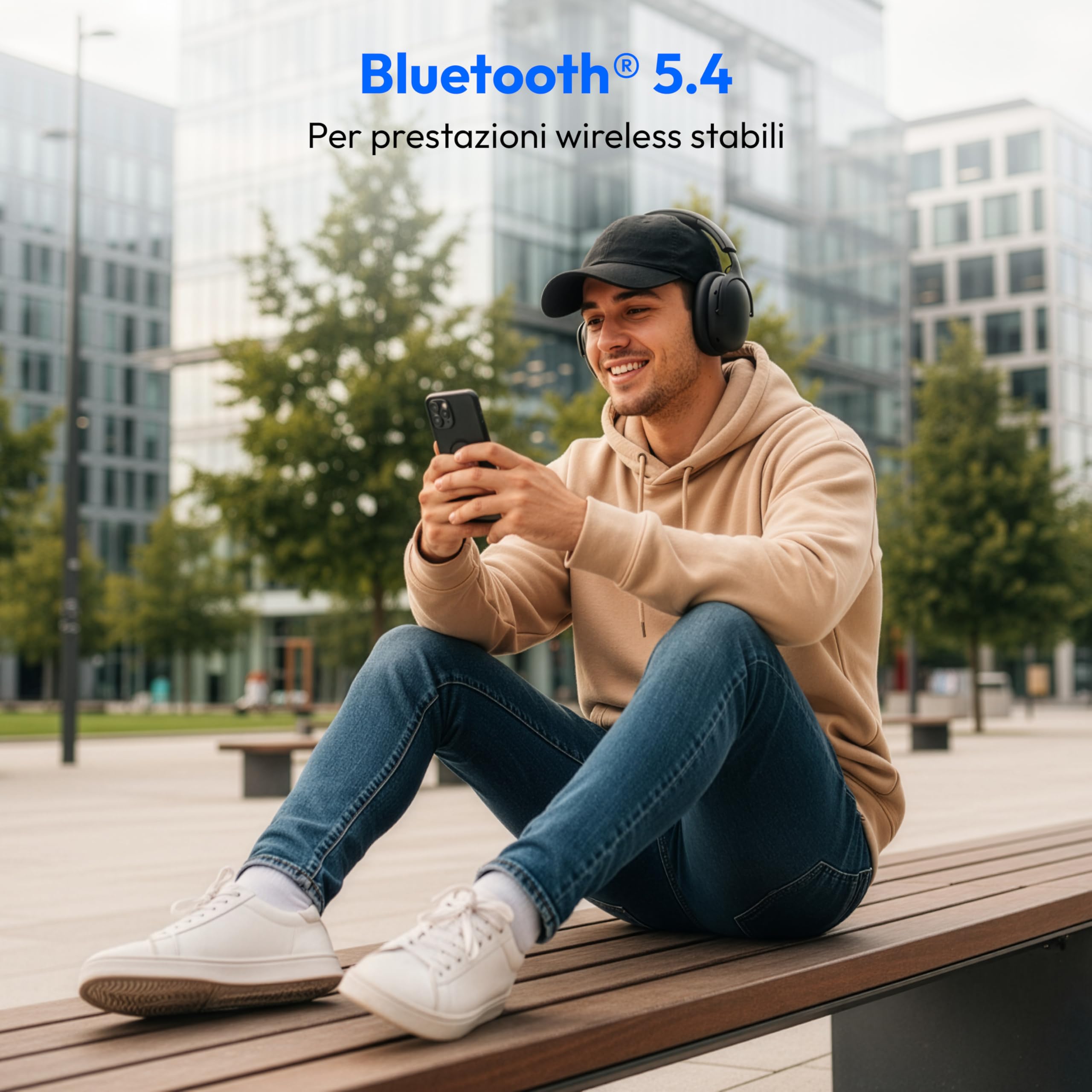 MEDION HX-1 Pure cuffie over-ear Bluetooth nere 100h