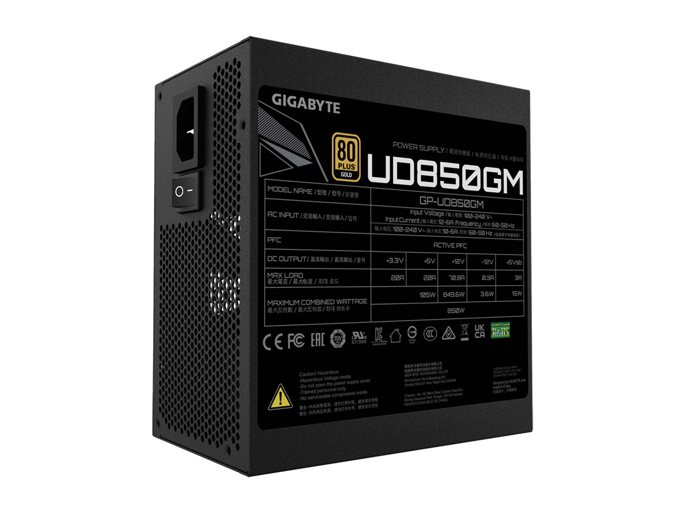 Gigabyte GP-UD850GM alimentatore 850W 80 Plus Gold modulare