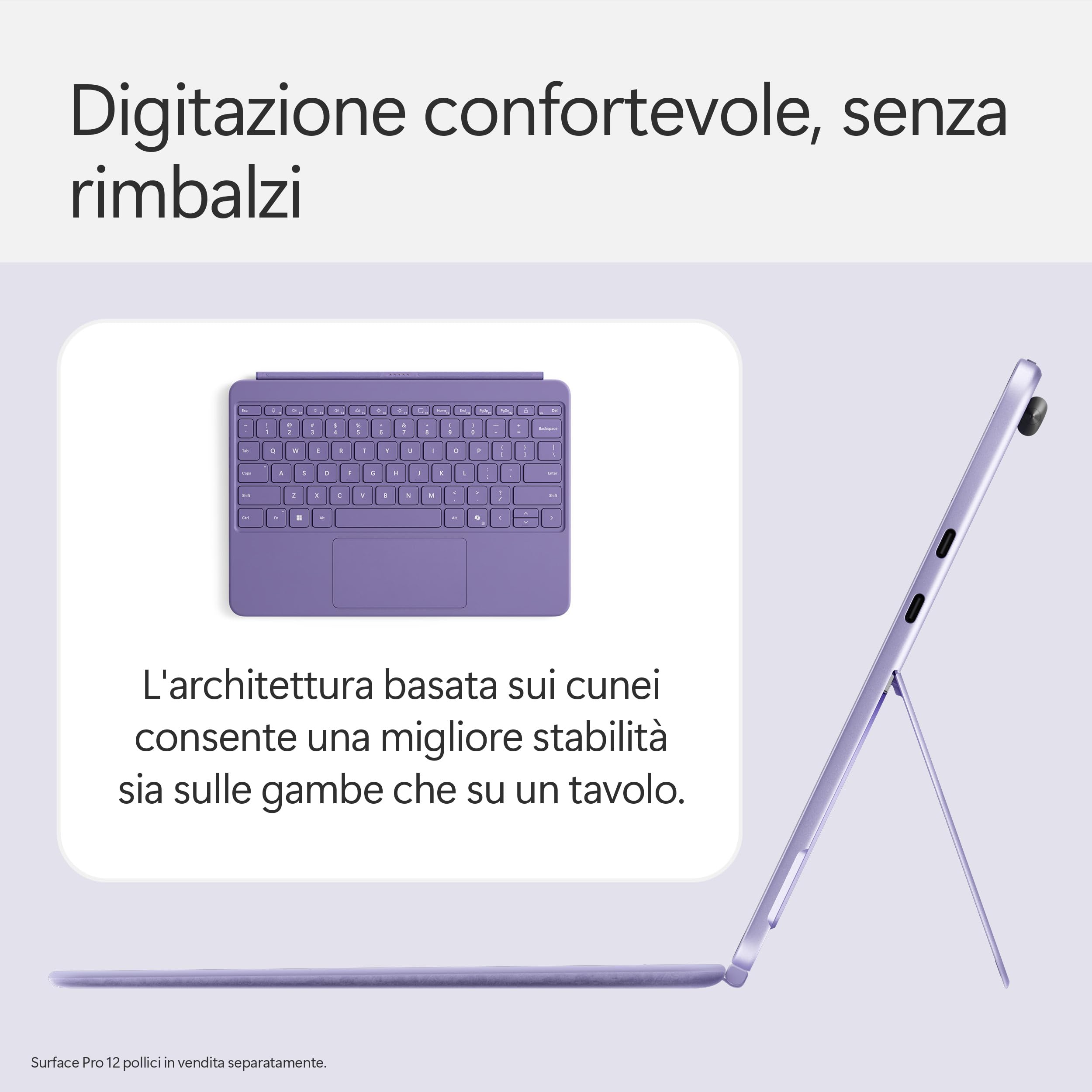 Microsoft Surface Pro 12'' Tastiera con Slim Pen Viola retroilluminata