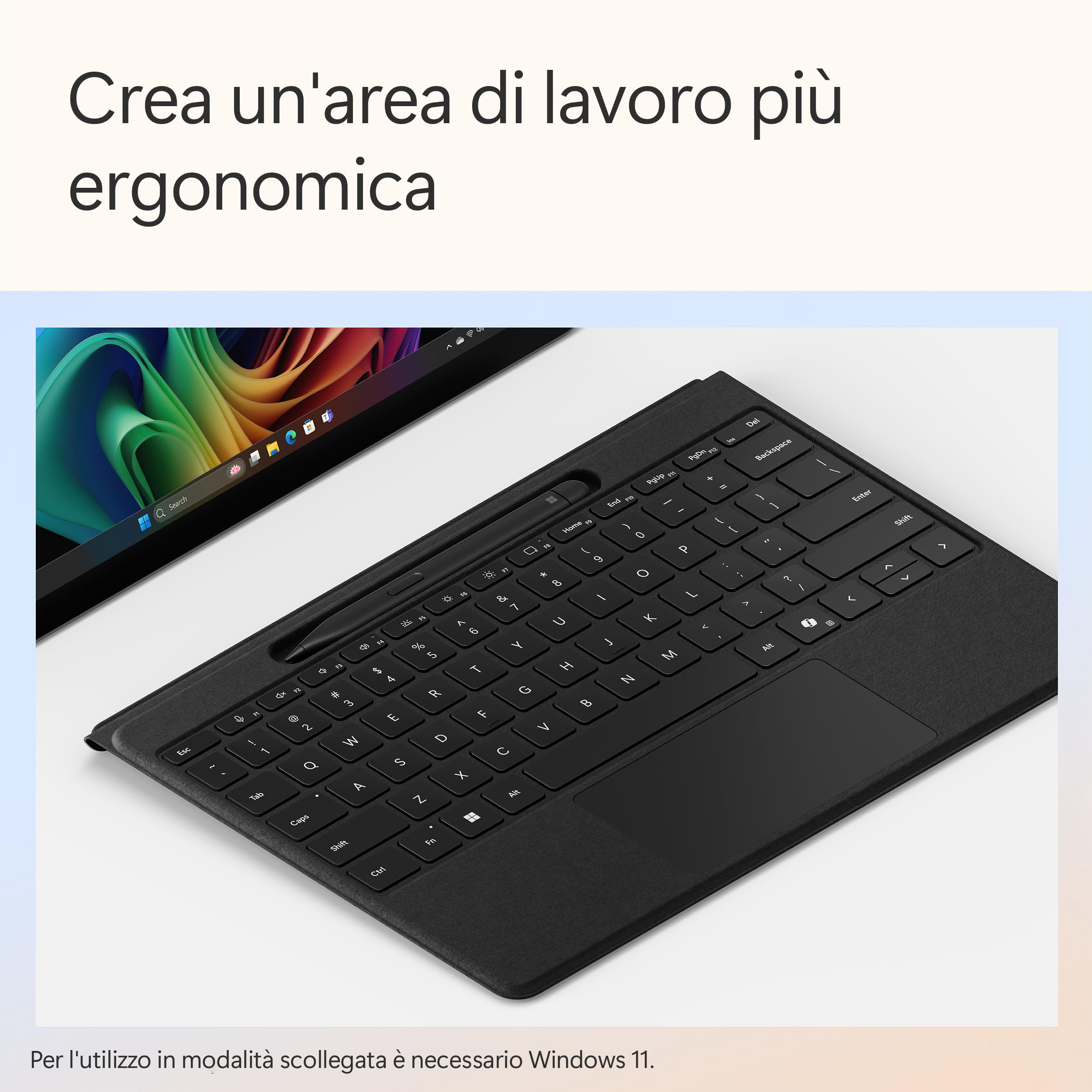 Microsoft Surface Pro Flex Keyboard tastiera con Slim Pen nera