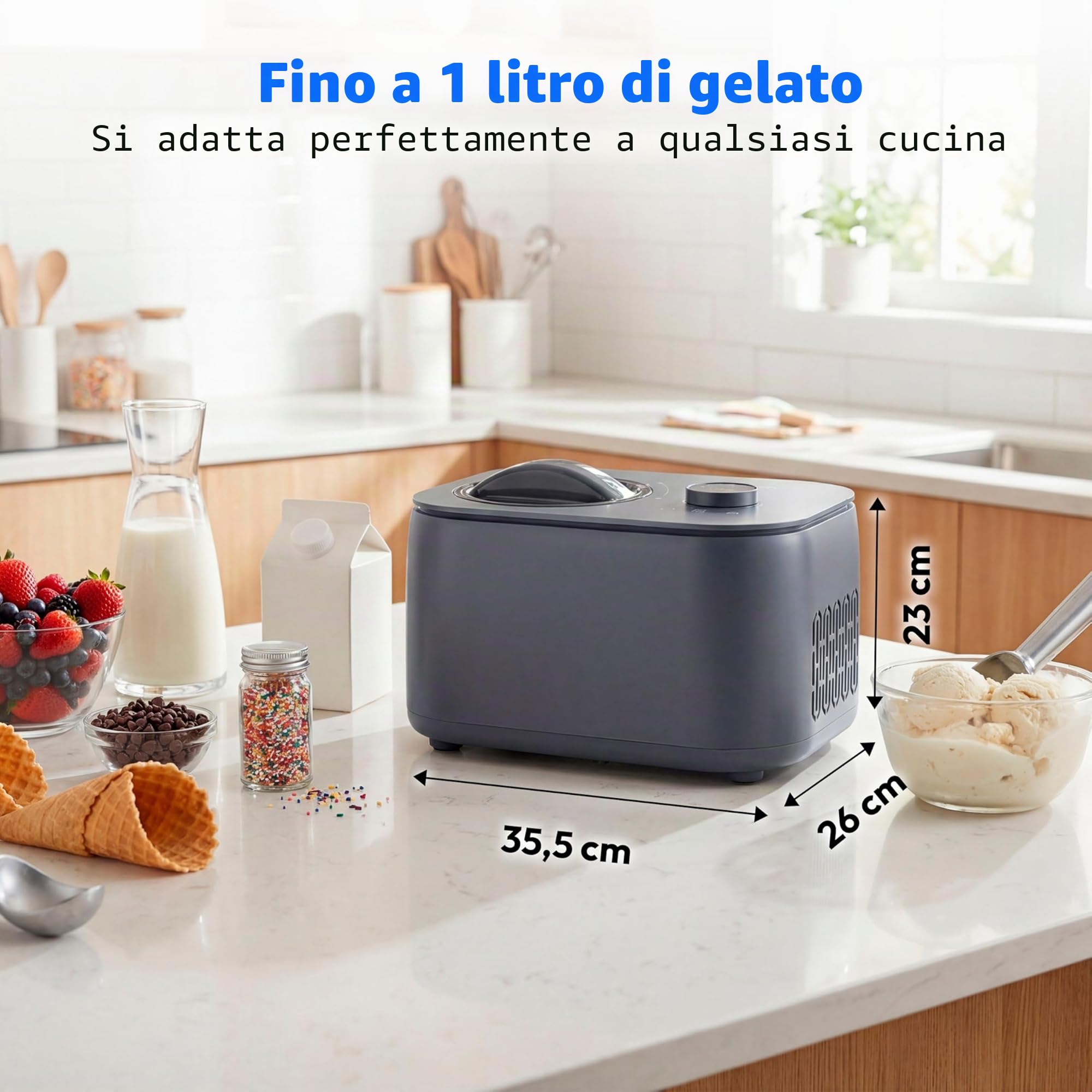 Medion Gelatiera con Compressore 1L per Gelato Yogurt