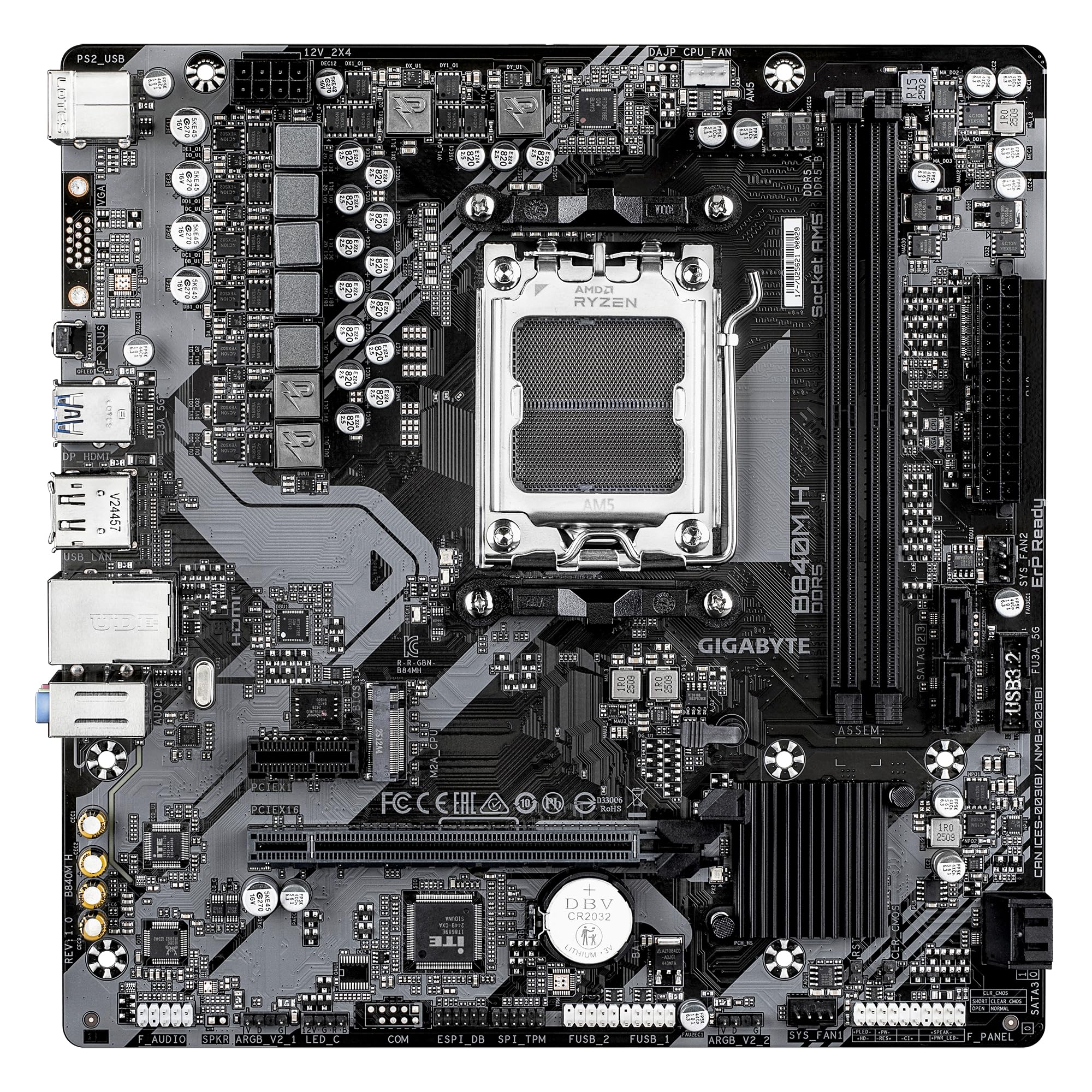 GIGABYTE B840M H scheda madre AM5 DDR5