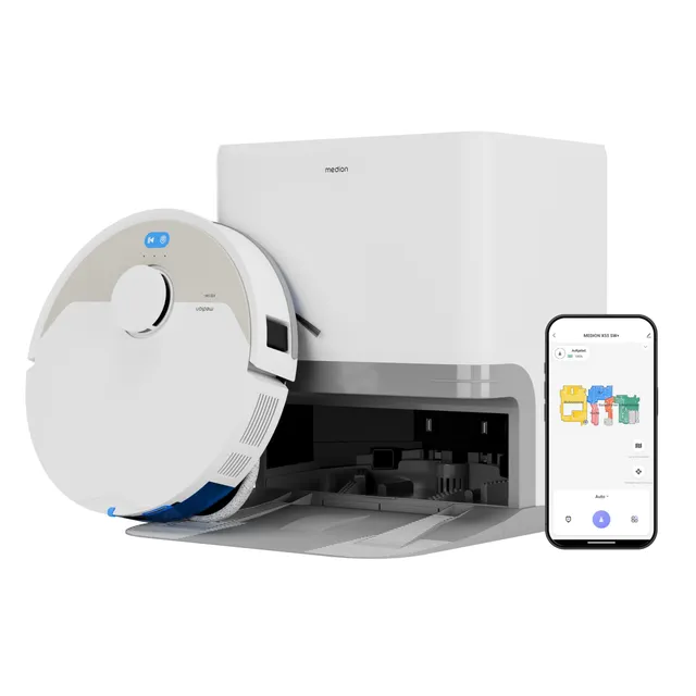 MEDION X55 SW+ robot aspirapolvere con stazione 3 in 1 laser