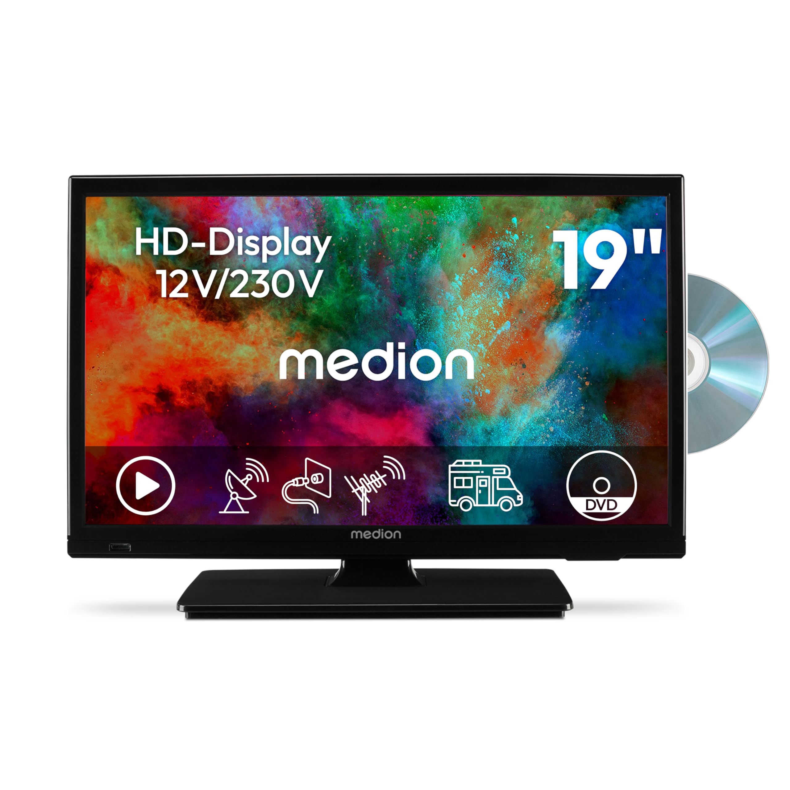 Medion MD819001 TV LED 19" HD con DVD e 12V camper