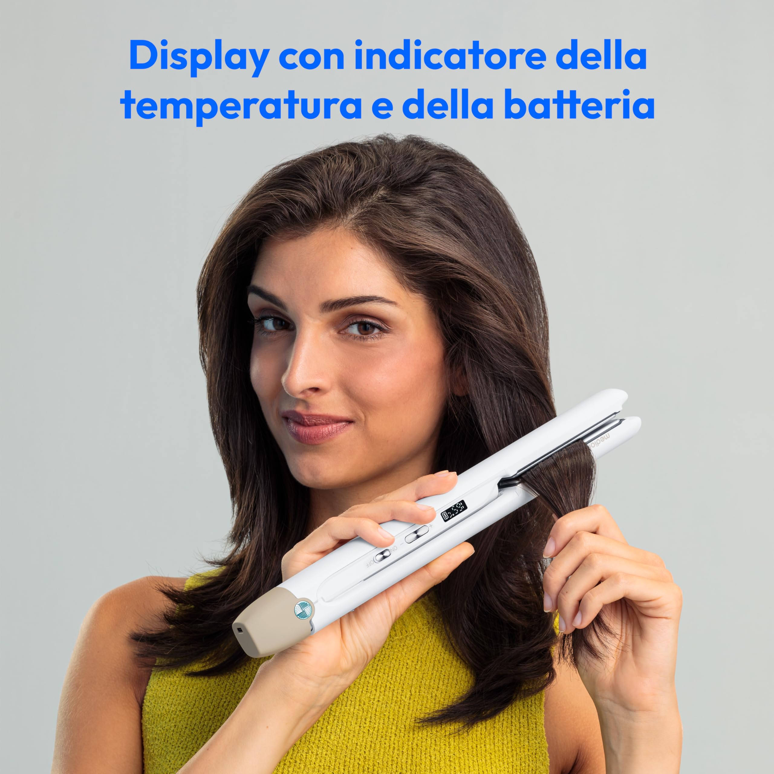 MEDION LIFE HS2 Piastra Capelli Cordless Bianca Ceramica
