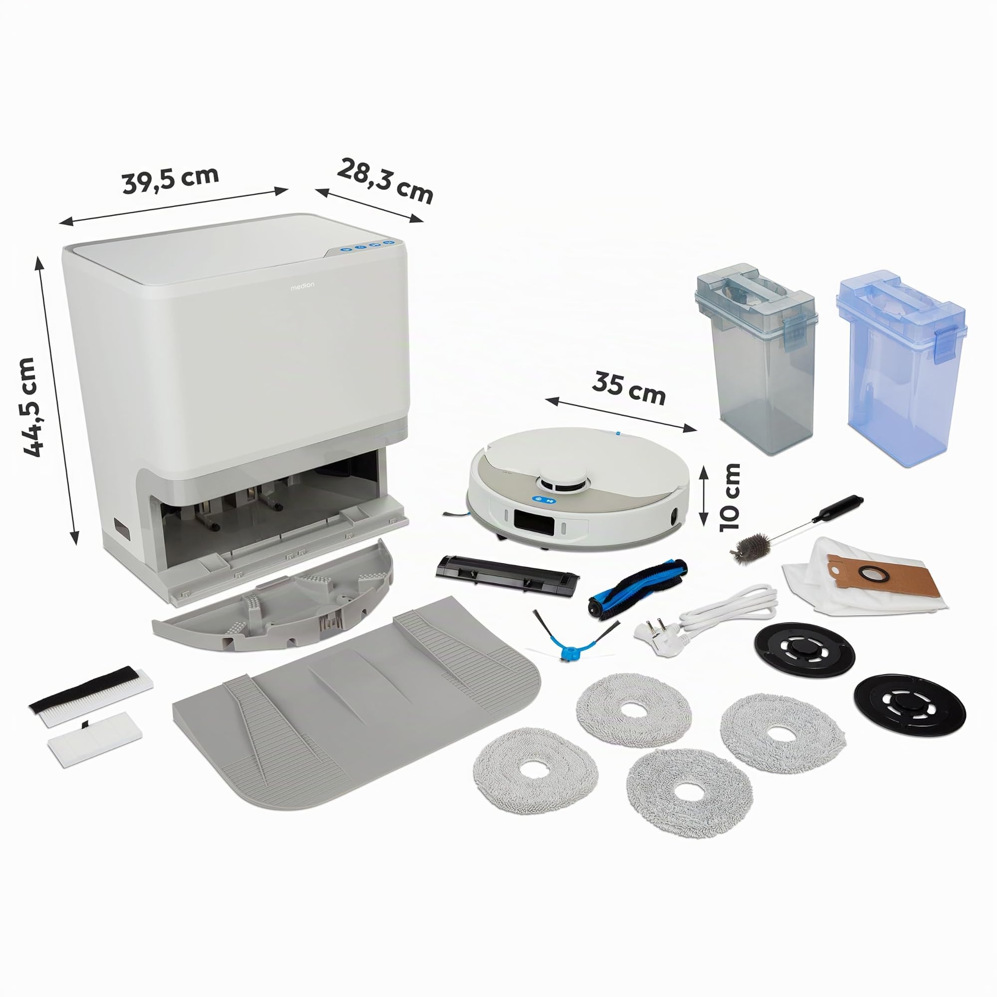 MEDION X55 SW+ robot aspirapolvere con stazione 3 in 1 laser