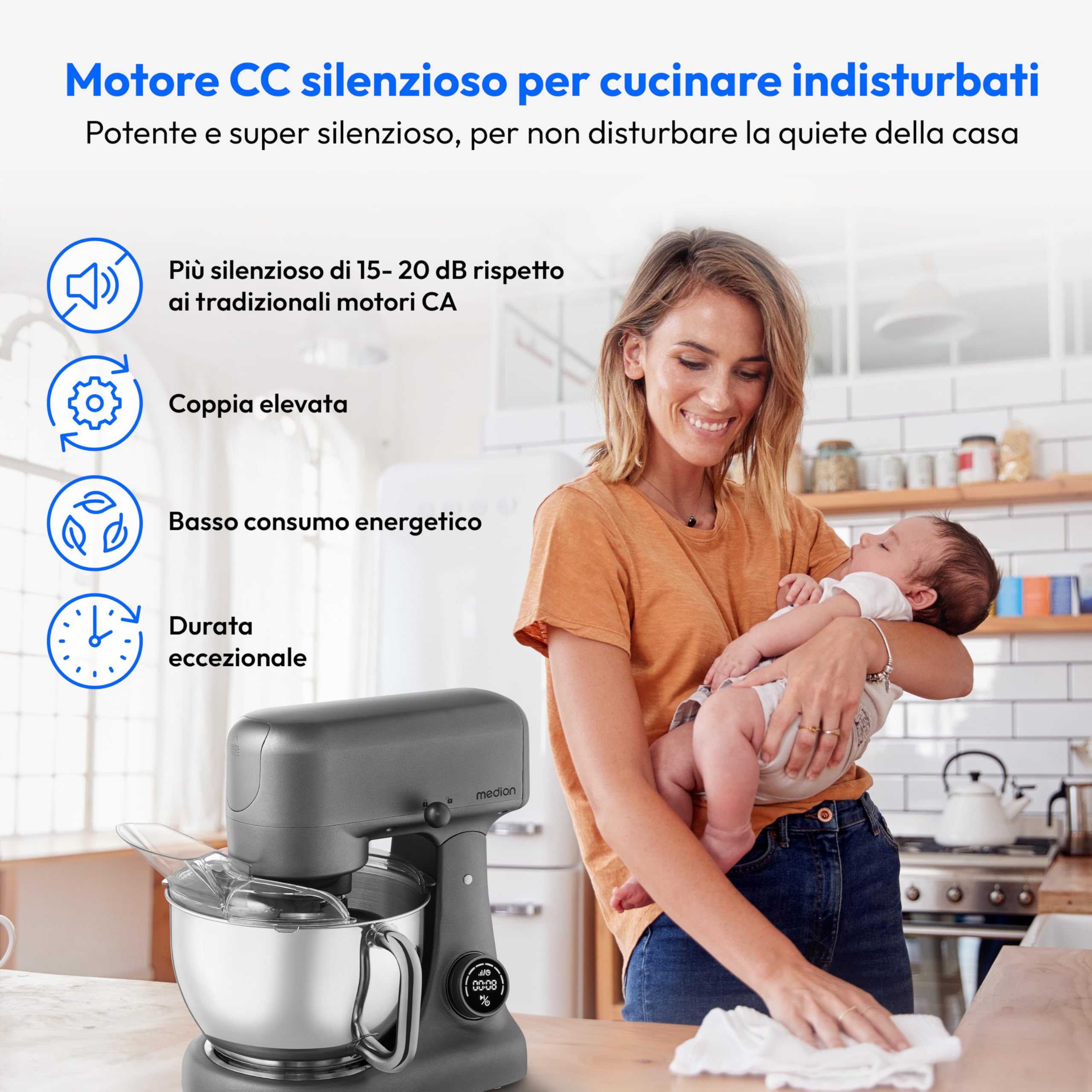 MEDION MD12600 robot da cucina 800 W titanio 4,6 L