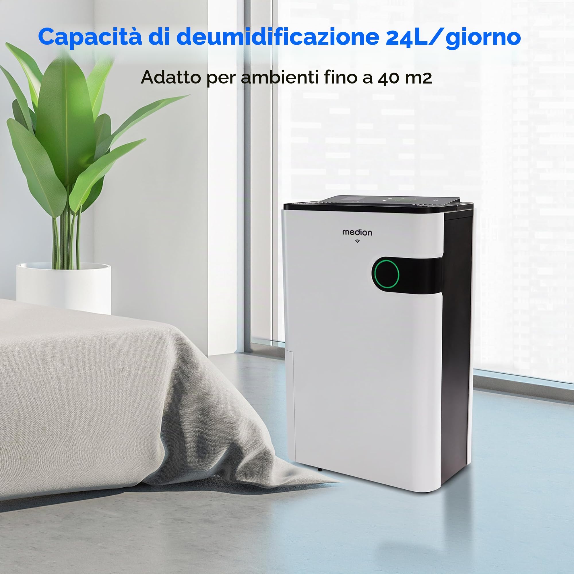 MEDION Smart deumidificatore 5L 24L giorno per 40mq