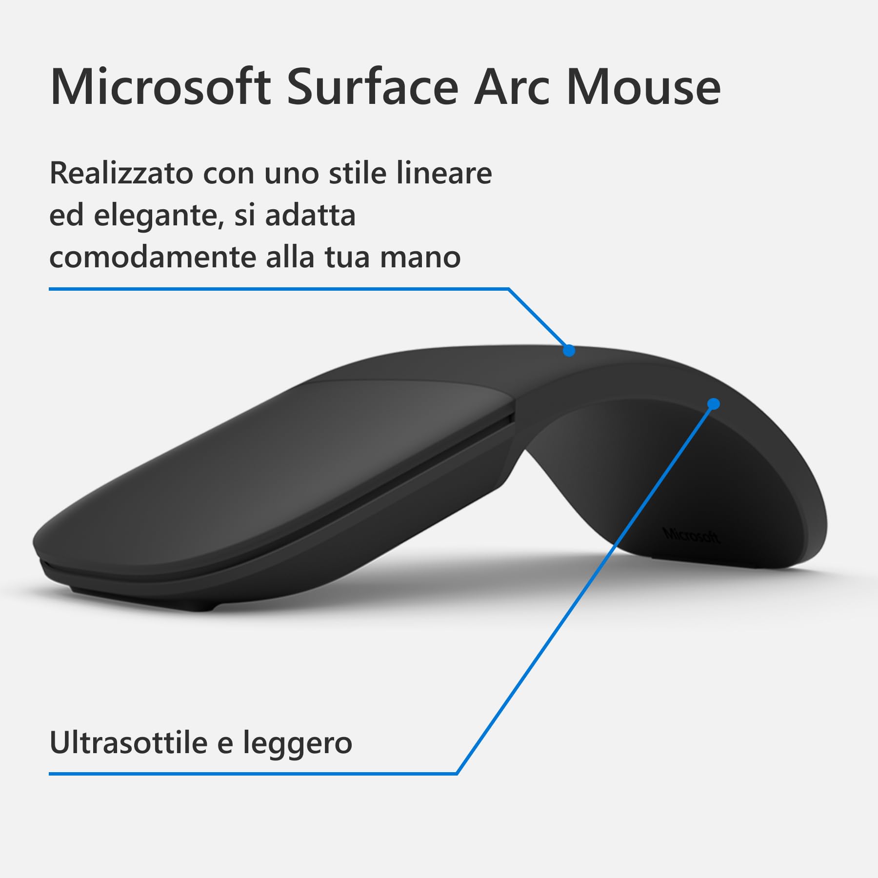 Microsoft Surface Arc Mouse Bluetooth pieghevole nero