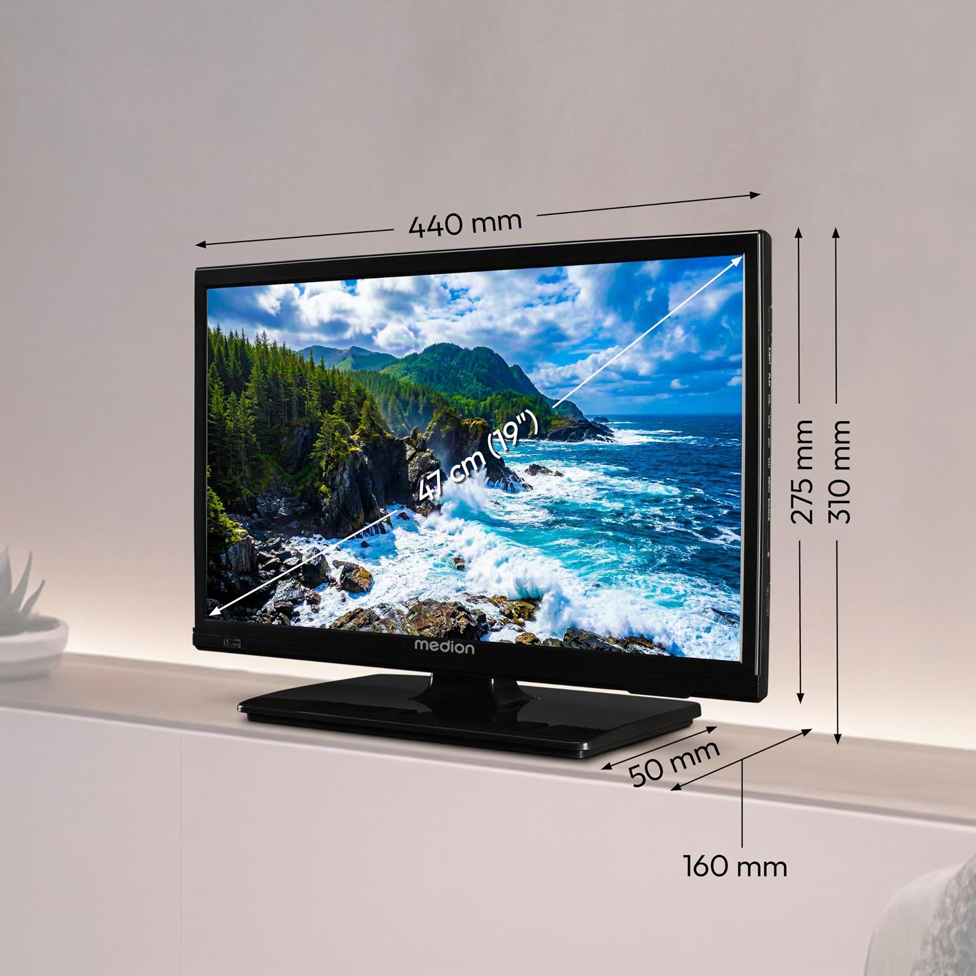 Medion MD819001 TV LED 19" HD con DVD e 12V camper