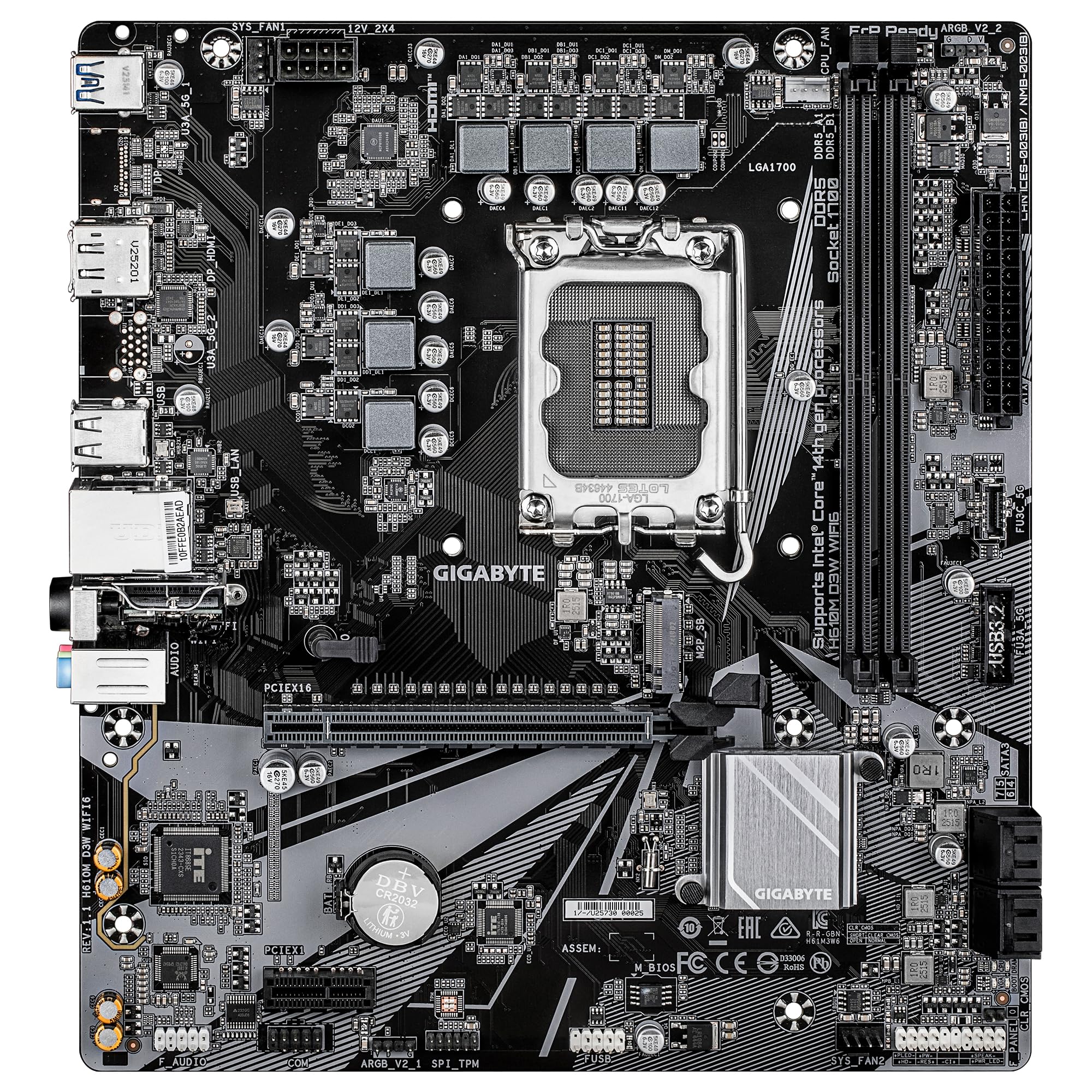 GIGABYTE H610M D3W WIFI6 scheda madre LGA1700 Wi-Fi 6