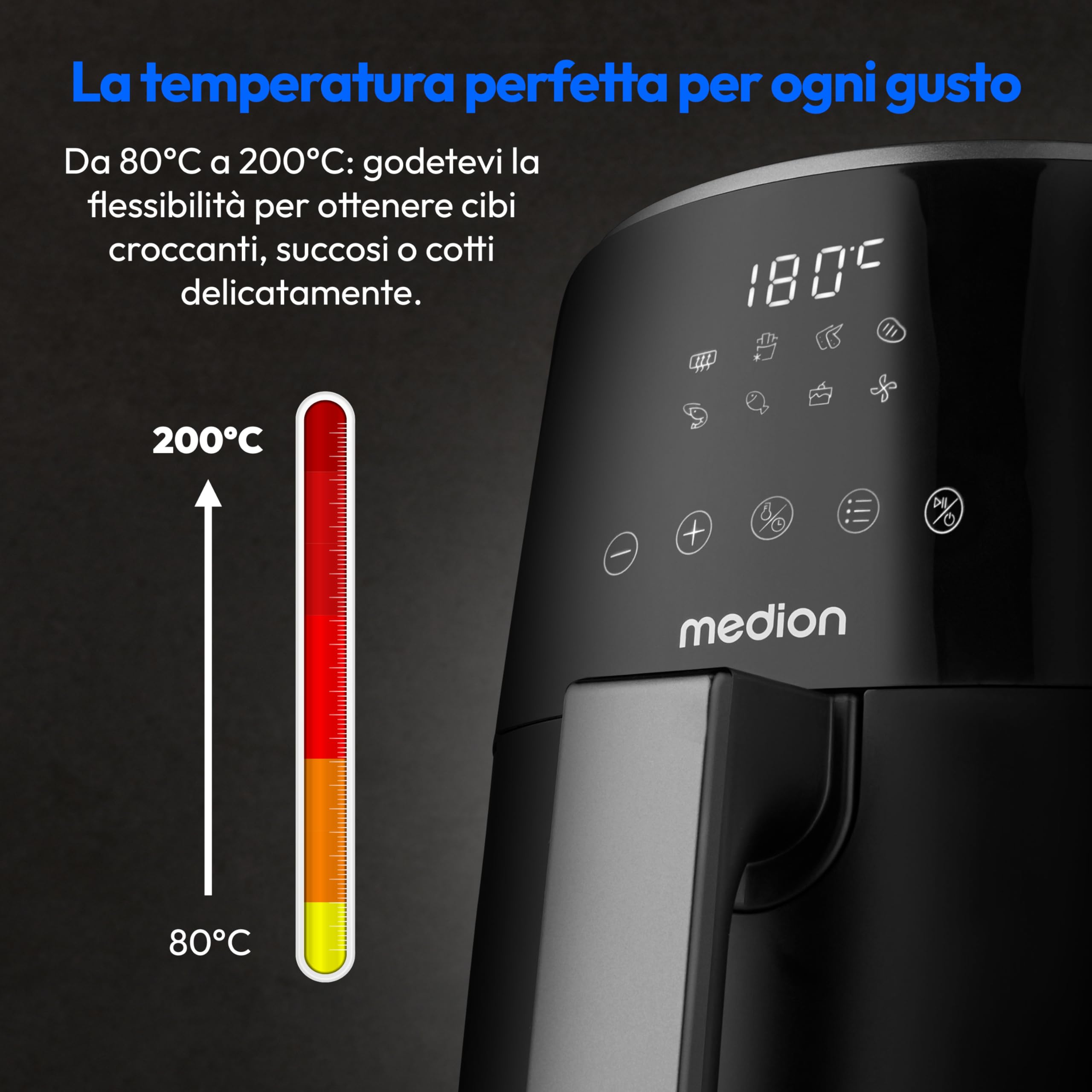 Medion Life P40 L MD13030 friggitrice ad aria 4,7L nera