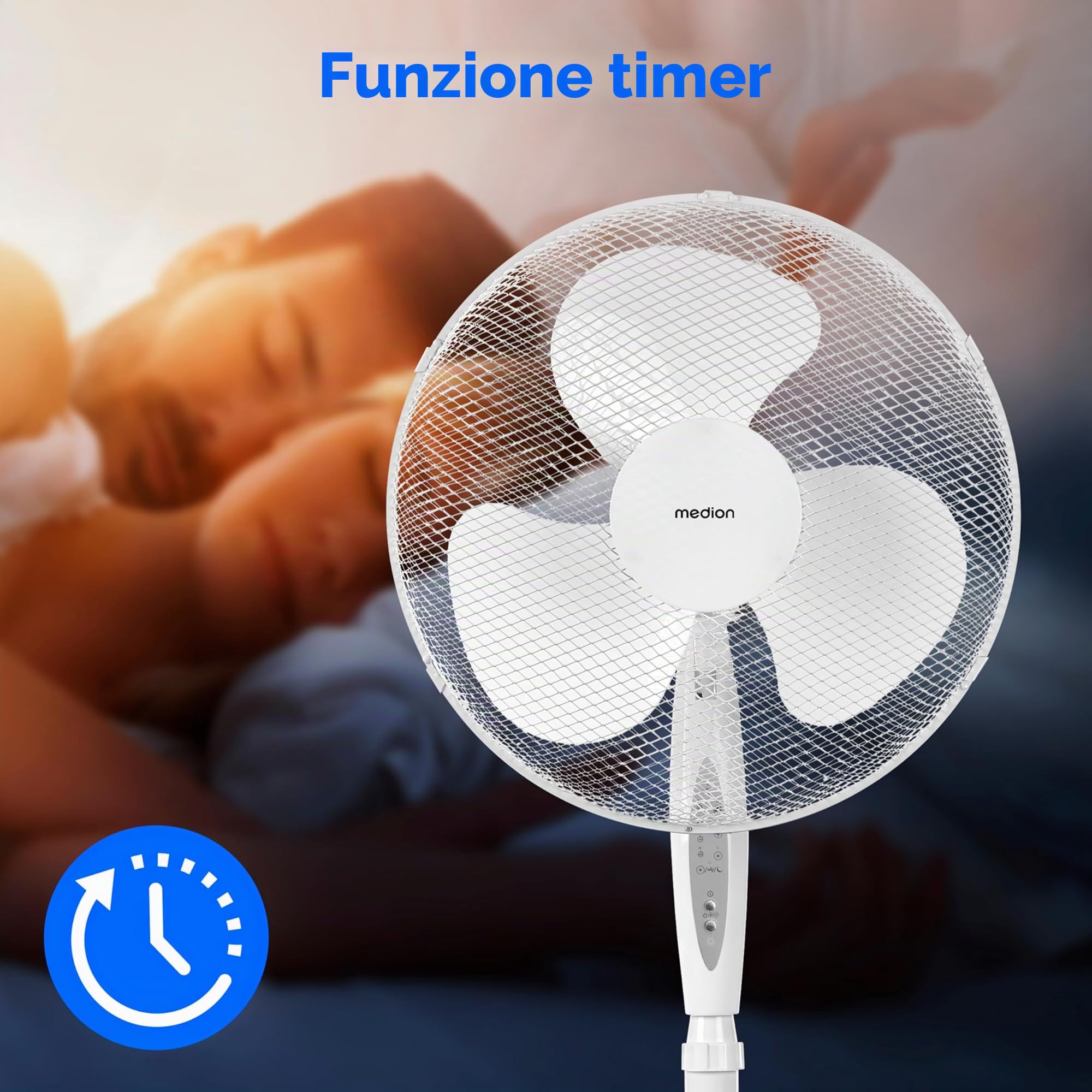 MEDION MD18795 ventilatore a piantana 45W bianco telecomando