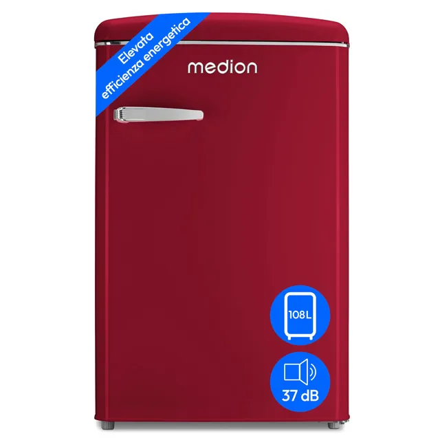 Medion MD 37790 frigorifero retrò 108 litri Velvet Rouge