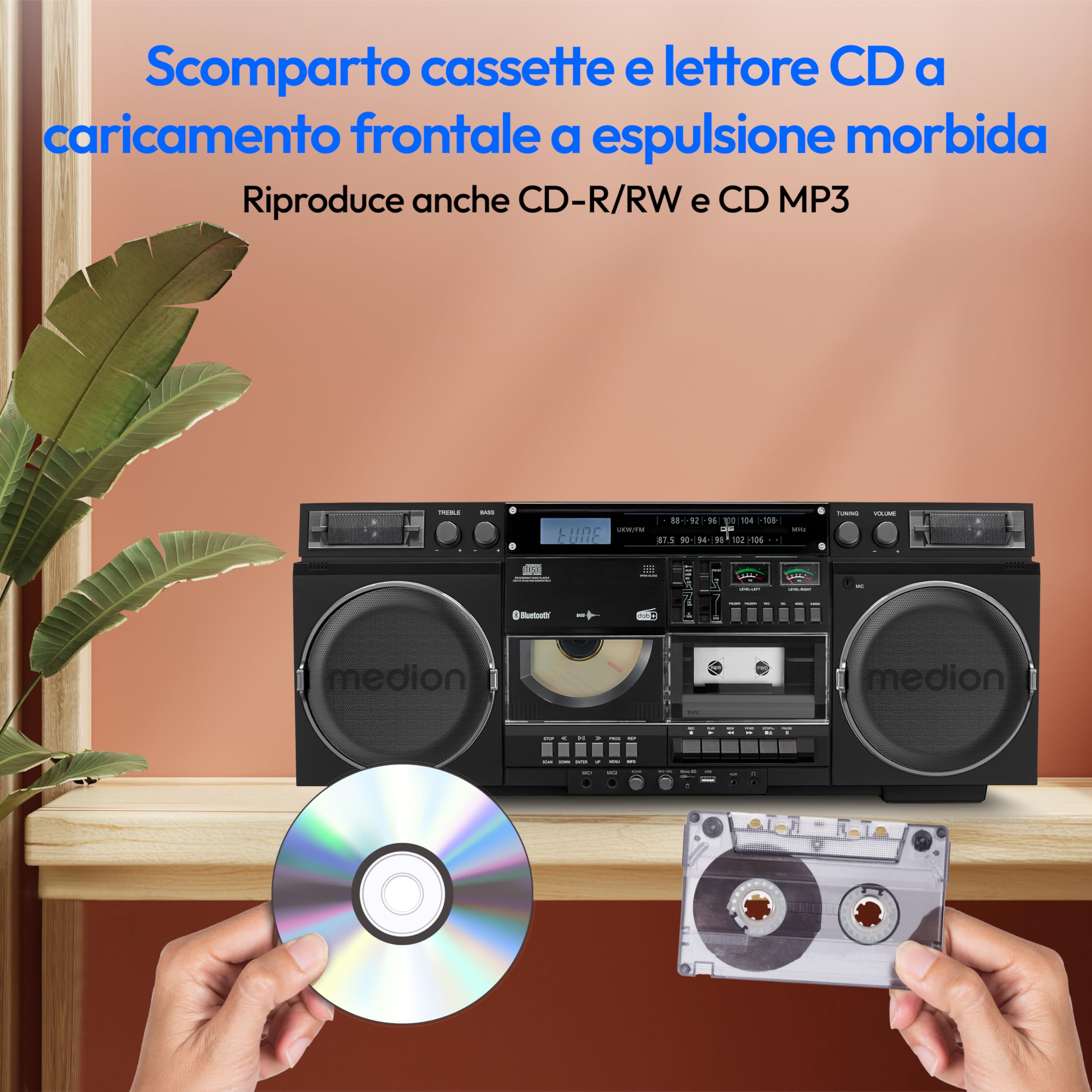 MEDION LIFE MD44538 P66538 registratore cassette nero