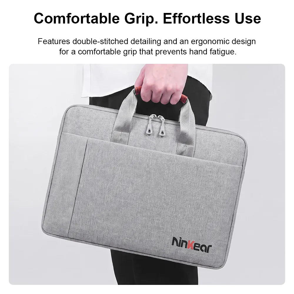 Ninkear Minimalist Borsa Notebook Grigia impermeabile con manico