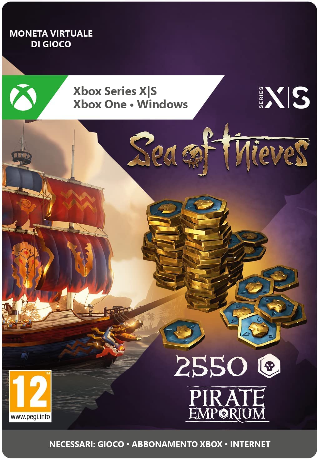 Sea of Thieves Ancient Coin Pack codice 2550 monete Xbox