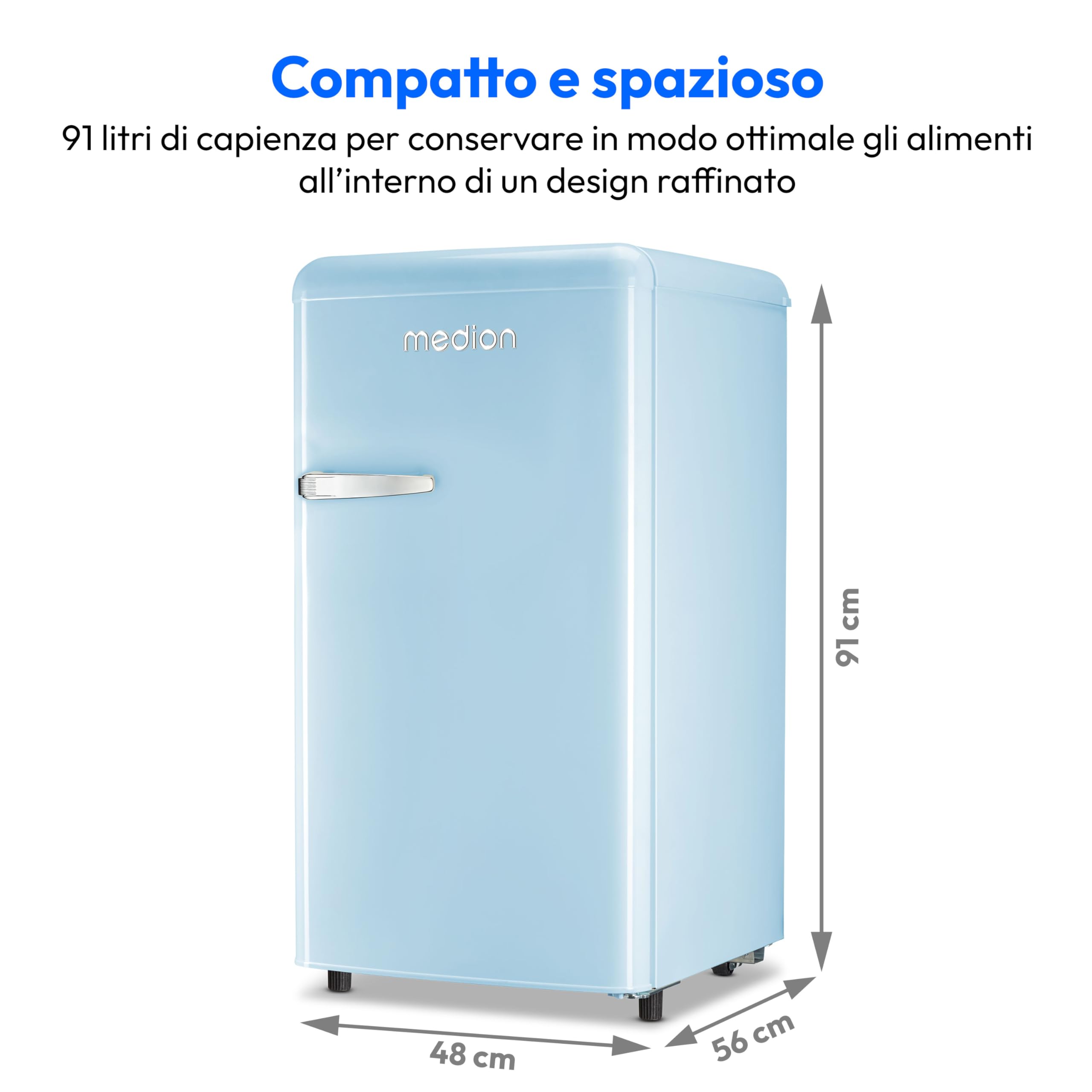 MEDION LIFE MD 37800 frigorifero retrò blu 91 litri 38 dB