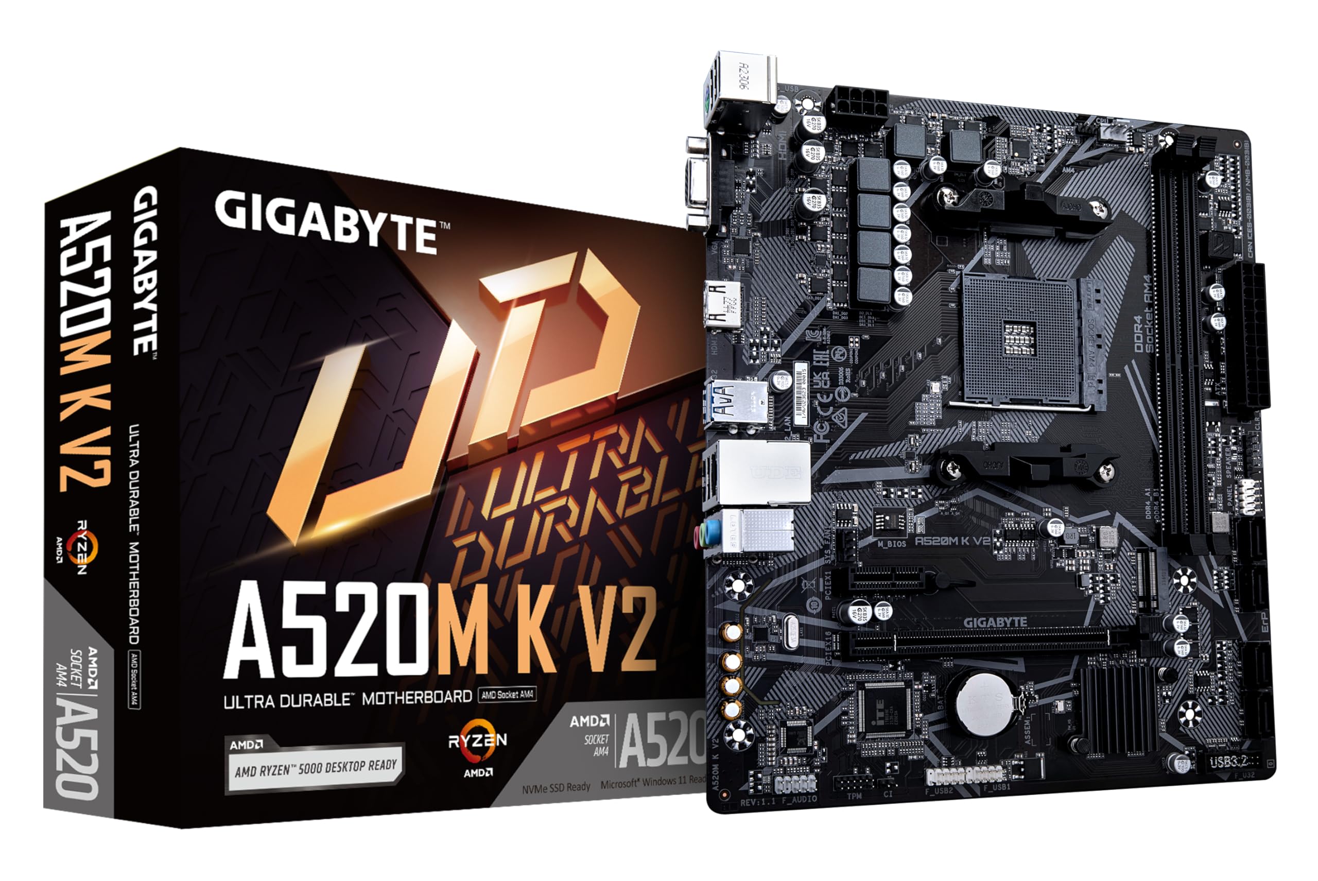 Gigabyte A520M K V2 Scheda Madre AM4 Micro ATX