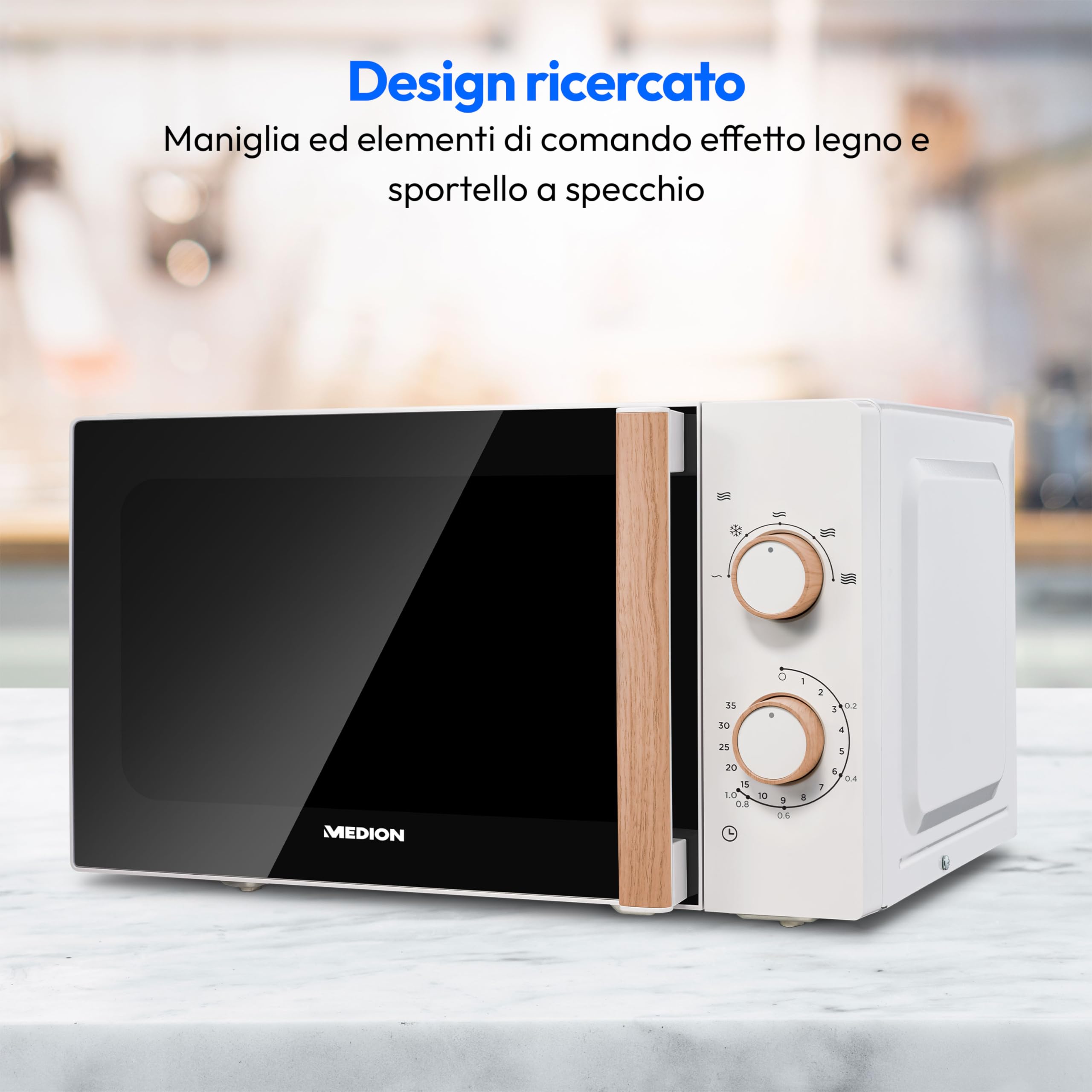 MEDION MD 10596 microonde 20L 700W effetto legno bianco