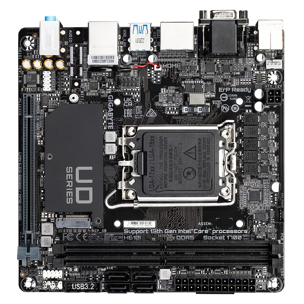 GIGABYTE H610I scheda madre DDR5 LGA1700 PCIe M.2