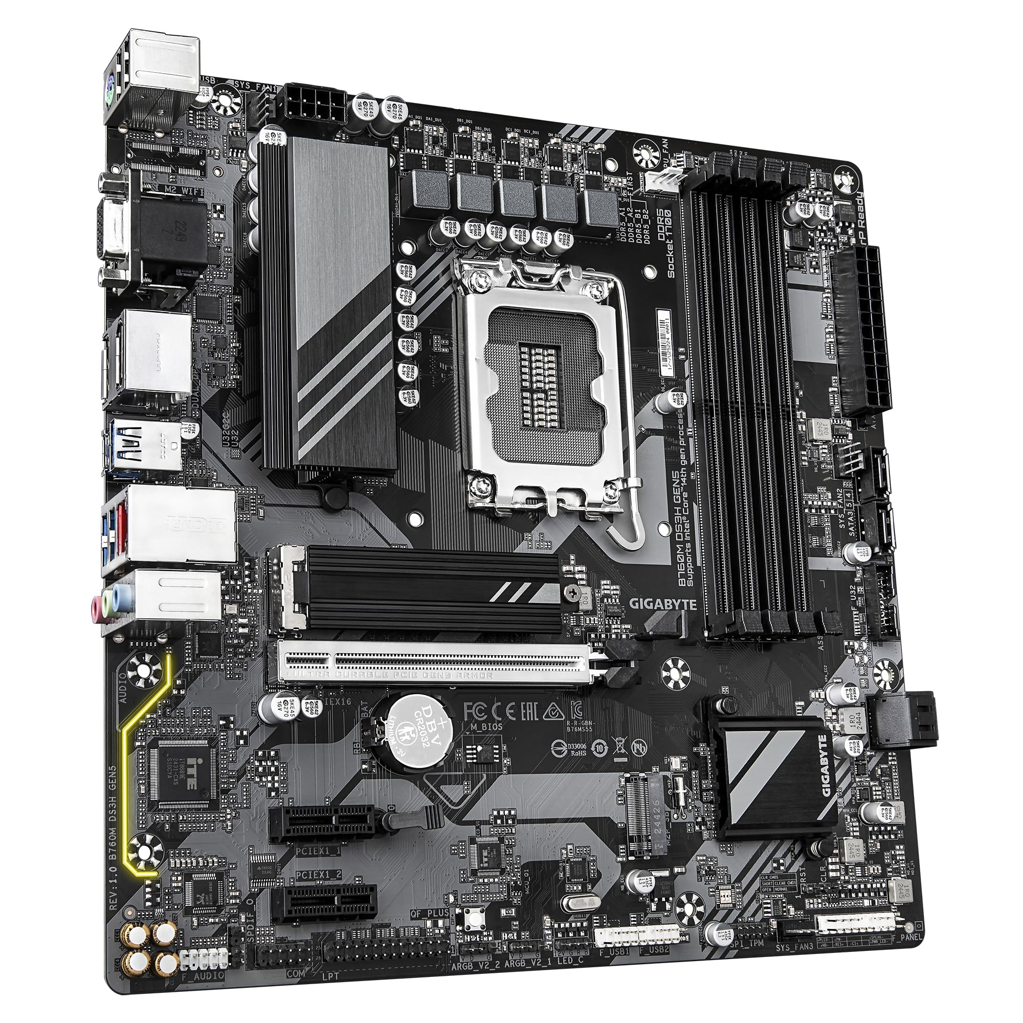 GIGABYTE B760M DS3H GEN5 Scheda Madre LGA1700 DDR4 2xM.2