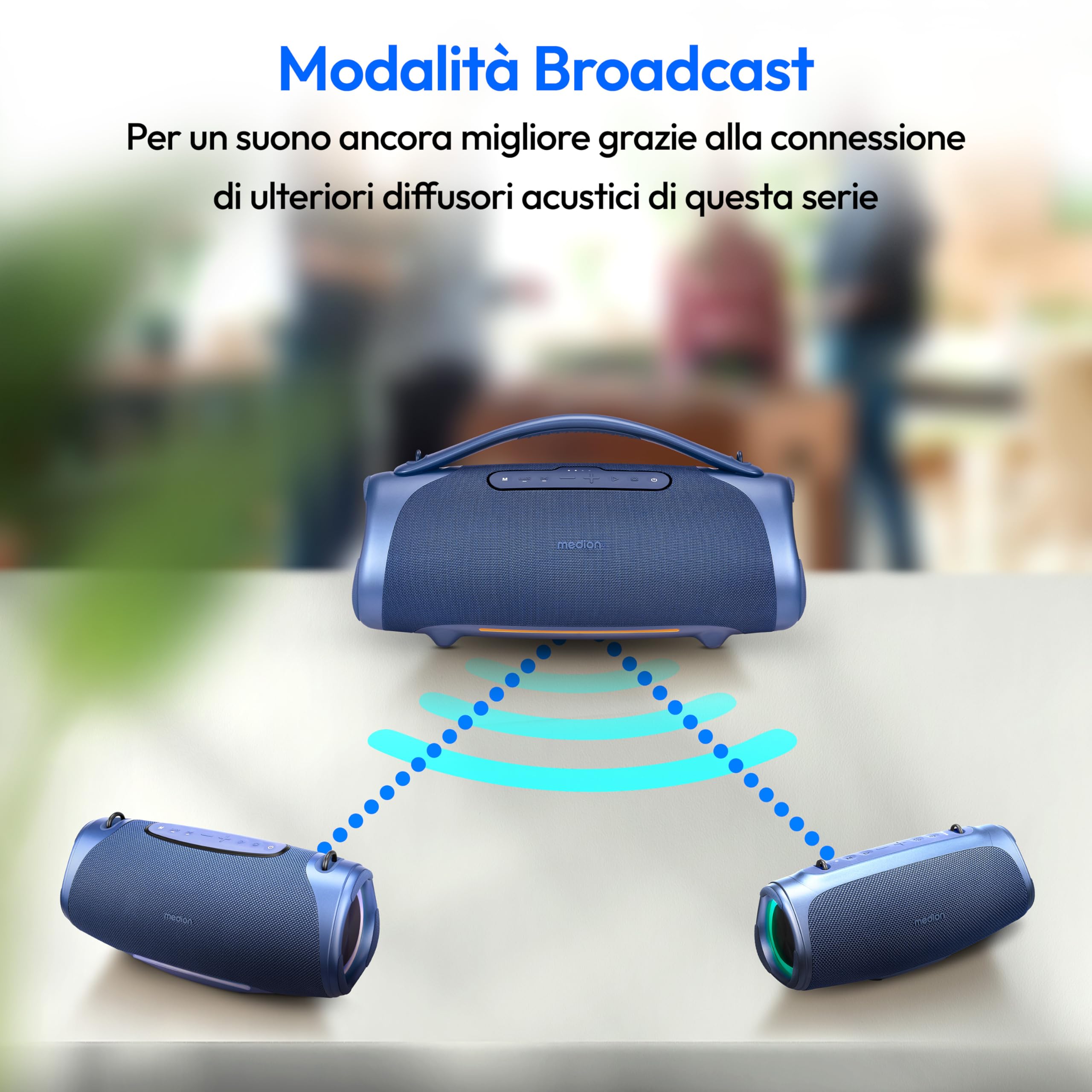 MEDION P61768 altoparlante Bluetooth 100W IPX7 RGB