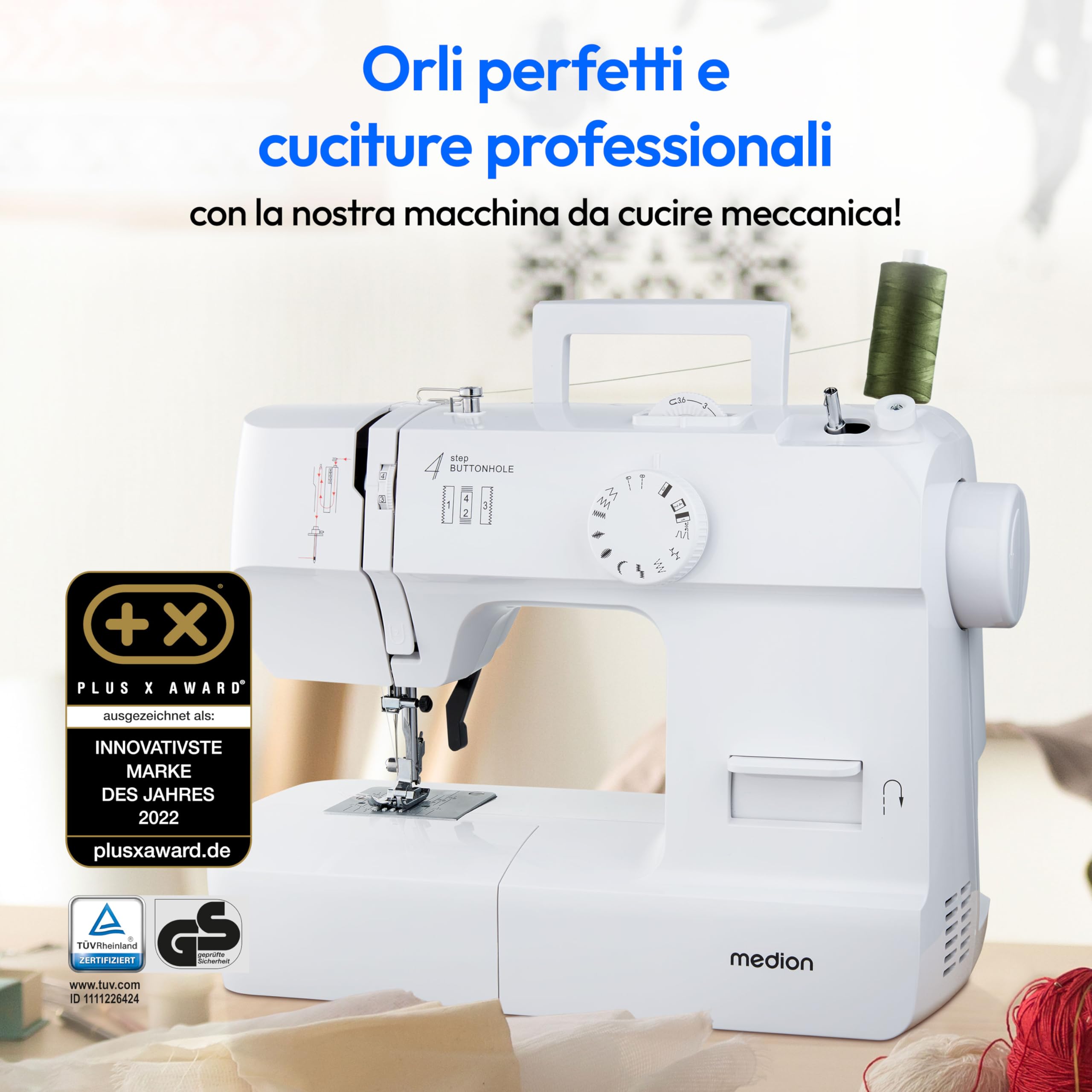MEDION LIFE SM70 macchina da cucire bianca 12 punti