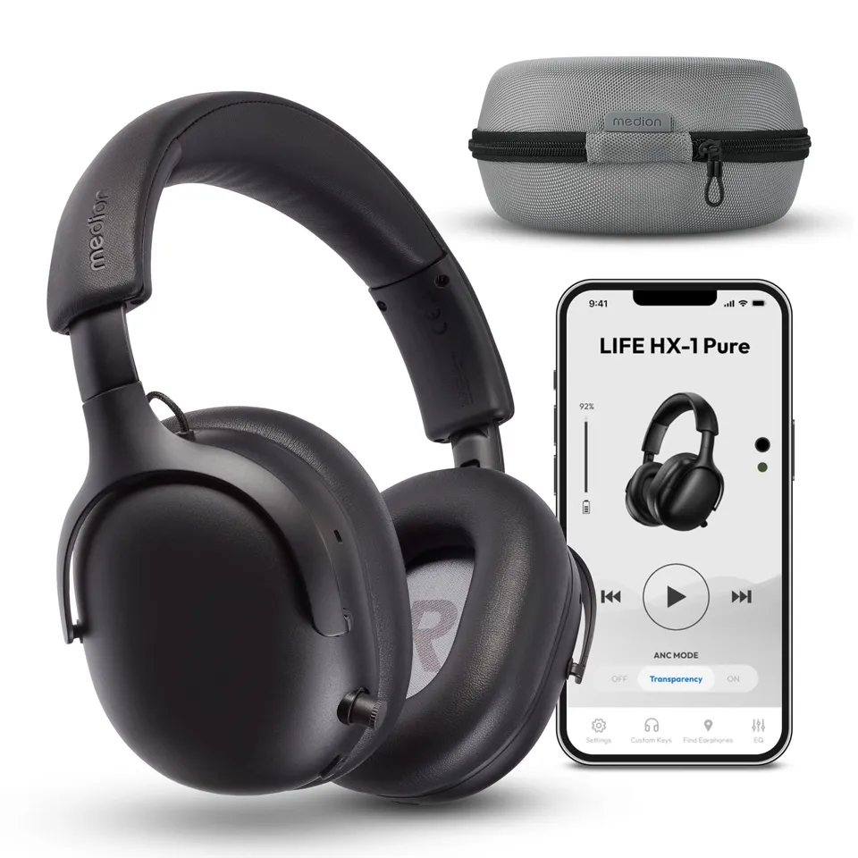 MEDION HX-1 Pure cuffie over-ear Bluetooth nere 100h