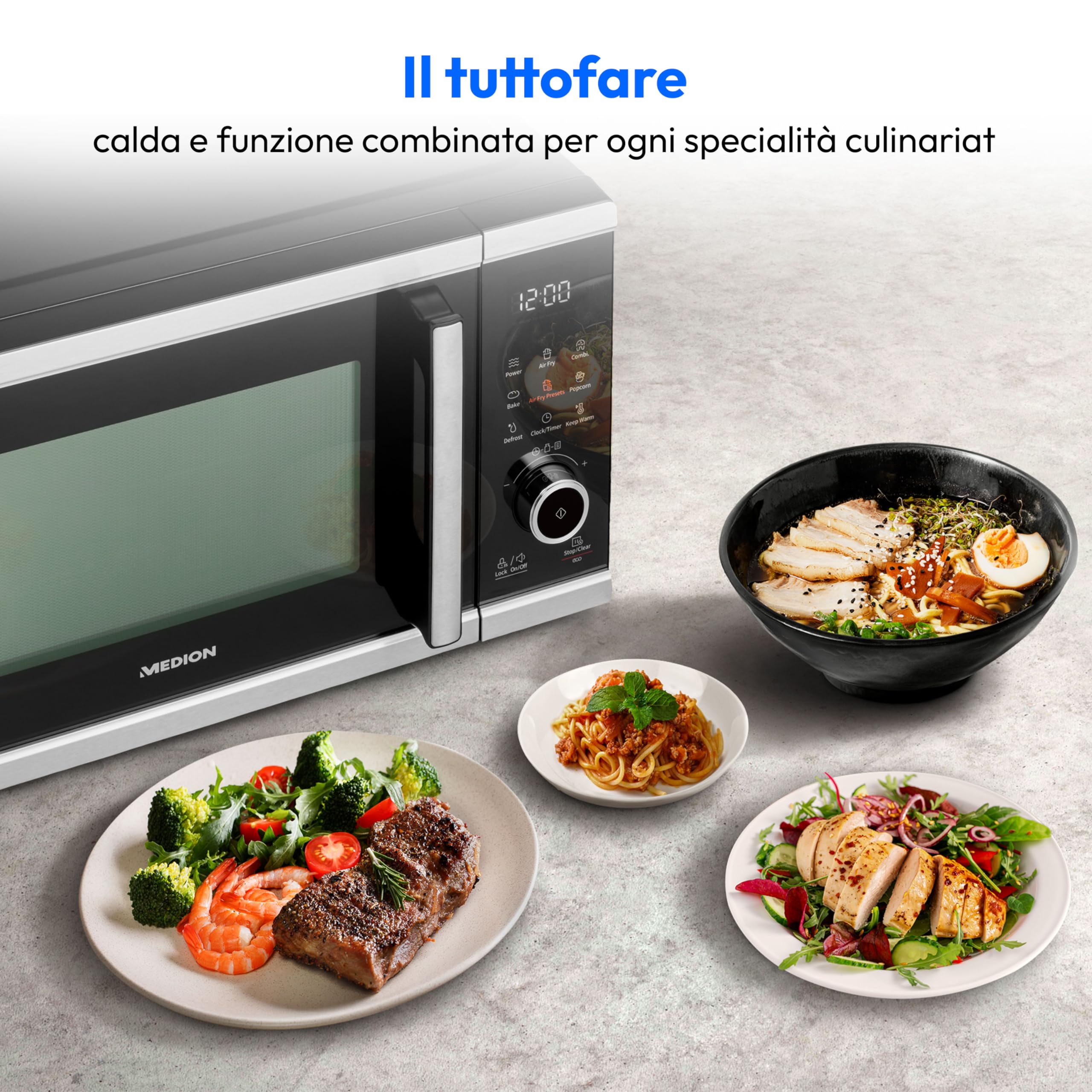 MEDION MD11499 Microonde 25L 900W con Friggitrice ad Aria Nero