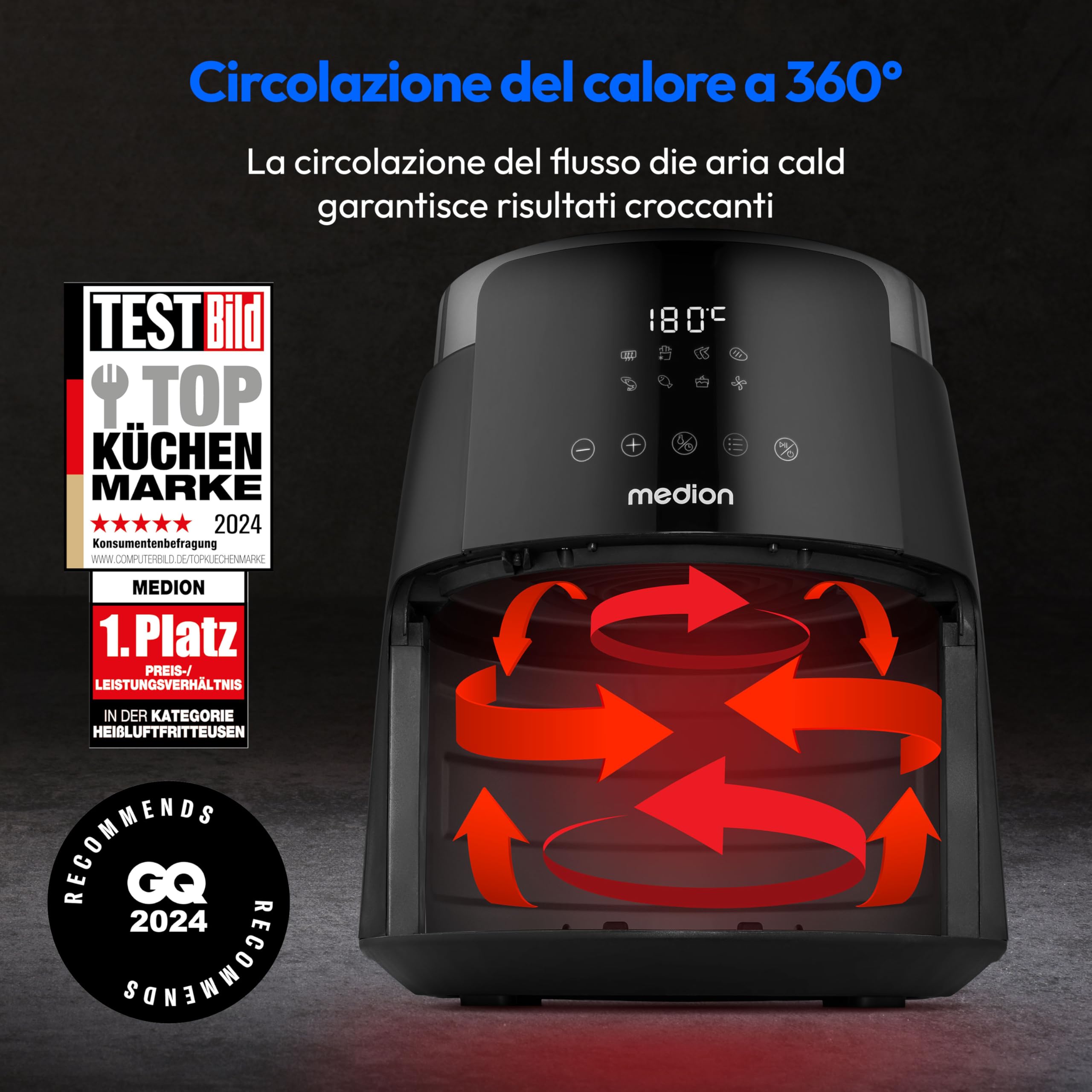 Medion Life P40 L MD13030 friggitrice ad aria 4,7L nera