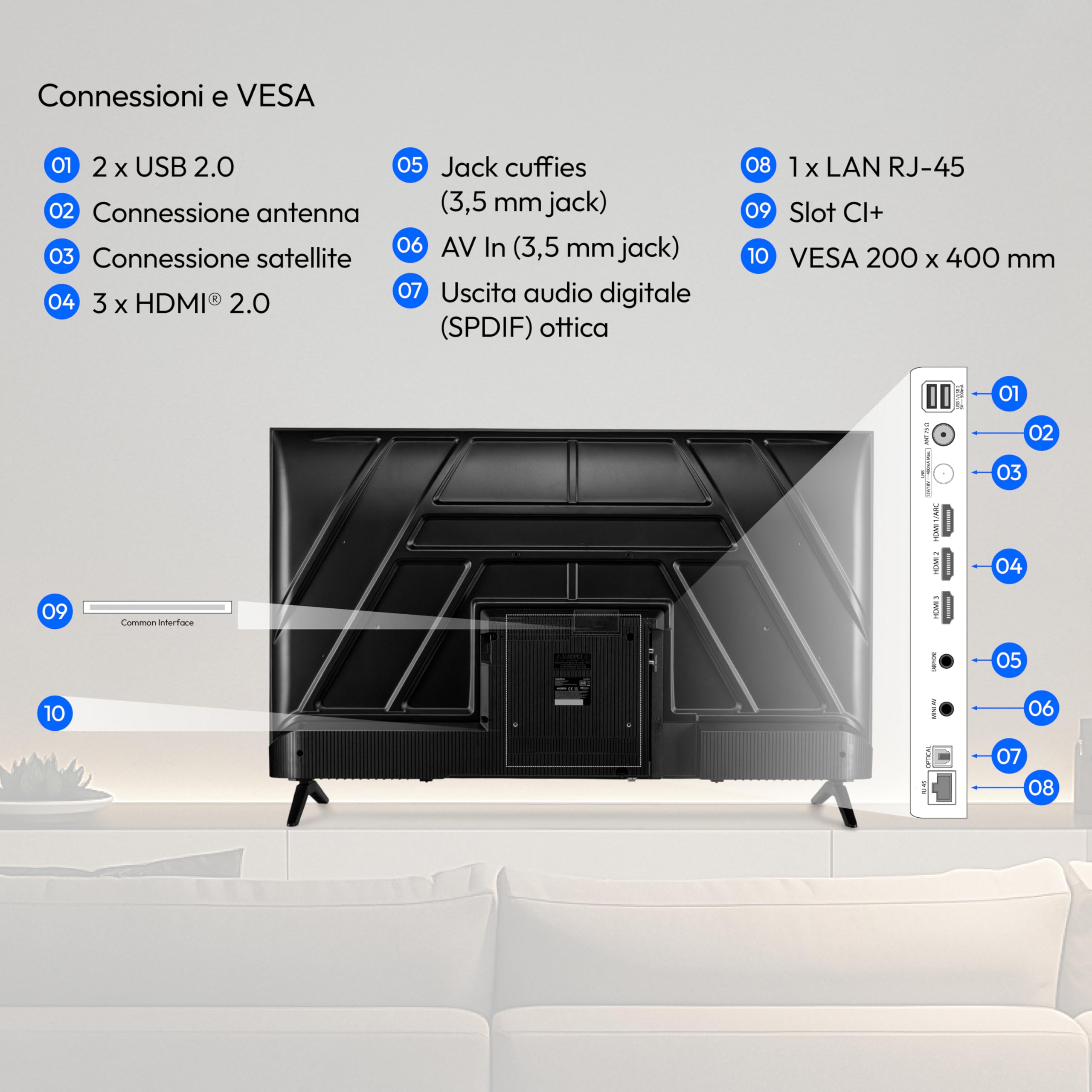 MEDION MD865201 TV 65" 163,9cm UHD 4K HDR10 Smart VIDA