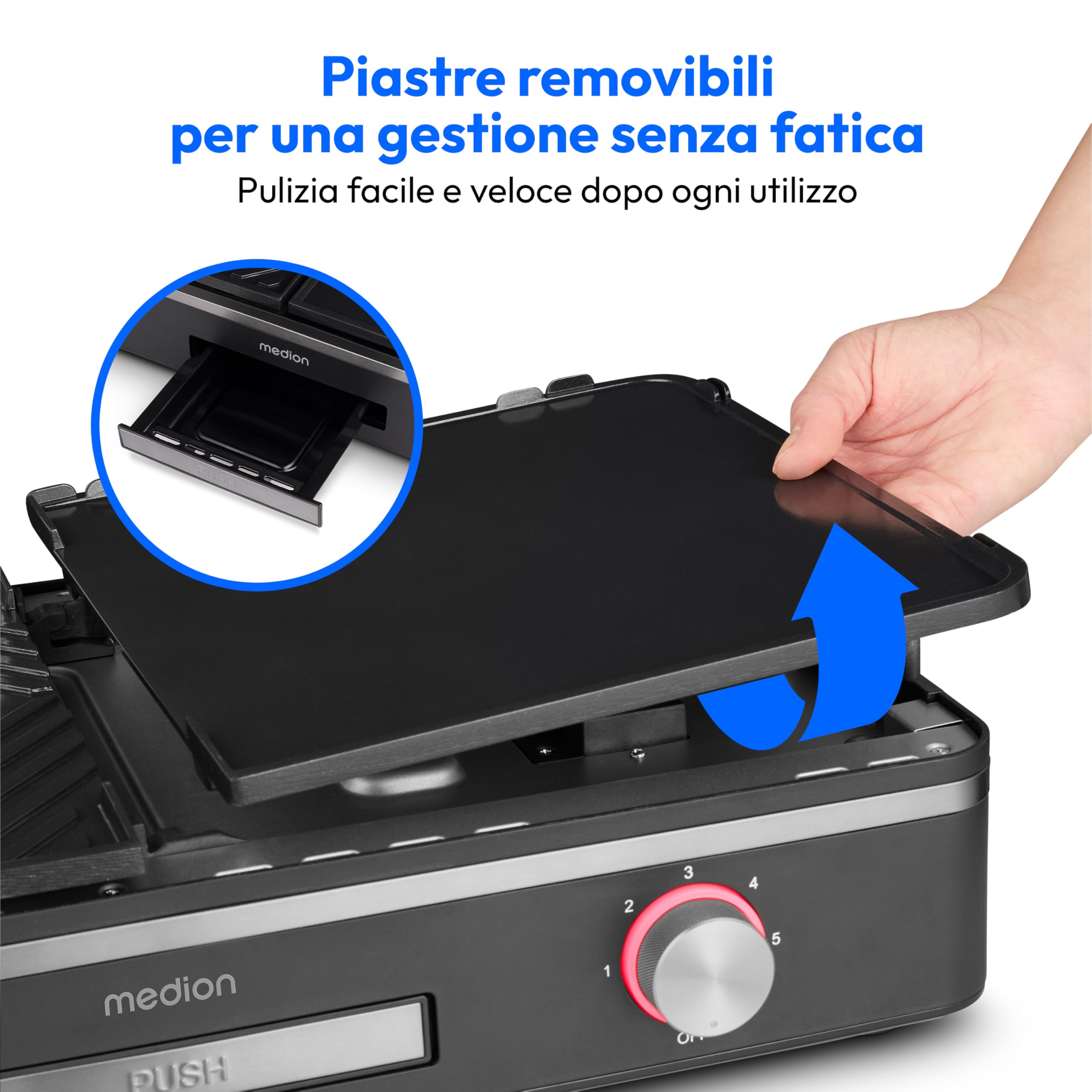 MEDION LIFE MD12027 griglia da tavolo doppia zona 2400W