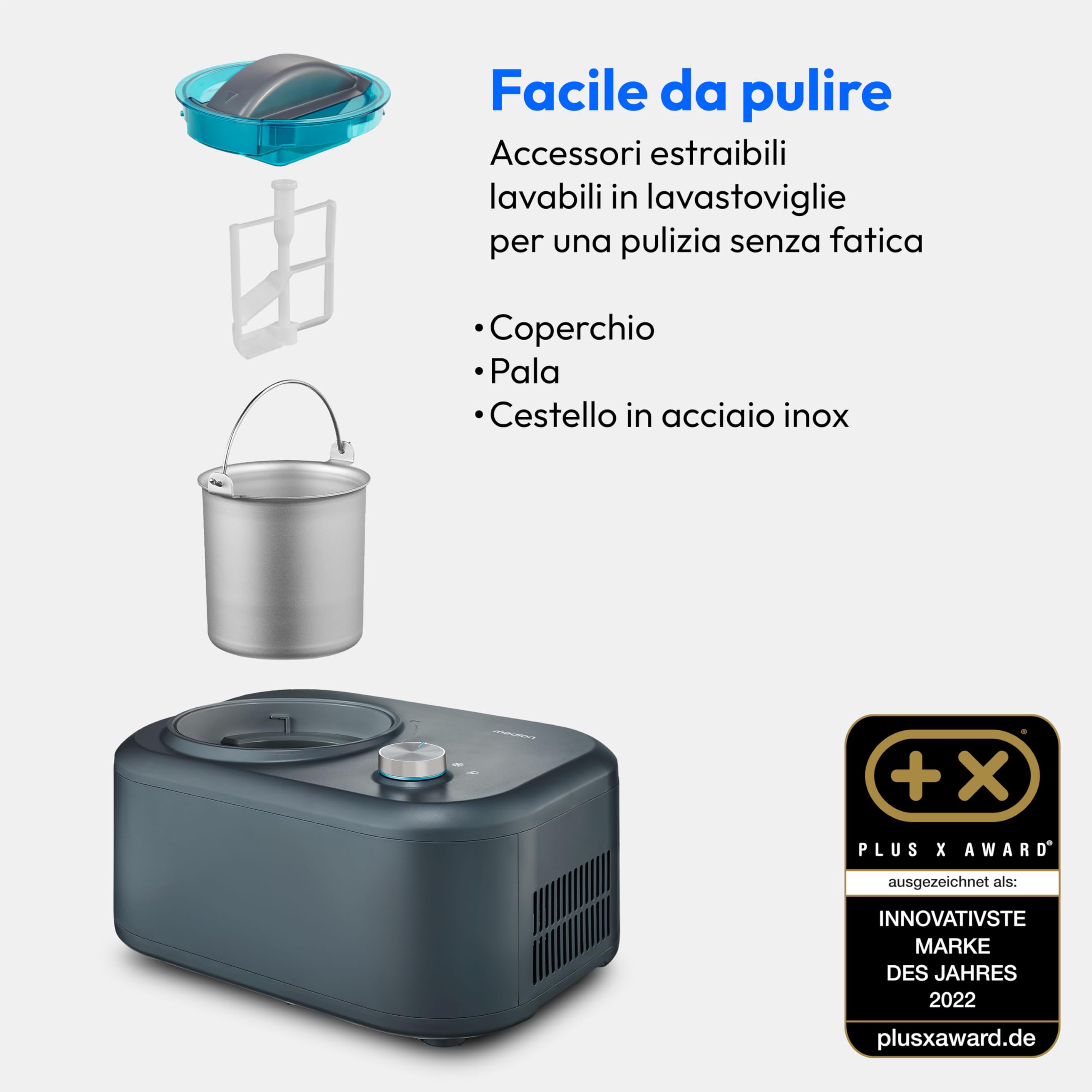 MEDION MD 10169 gelatiera con compressore 1 litro