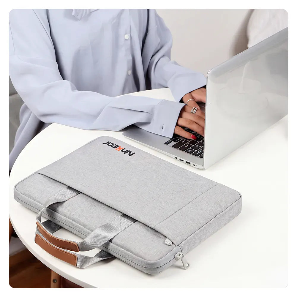 Ninkear Minimalist Borsa Notebook Grigia impermeabile con manico