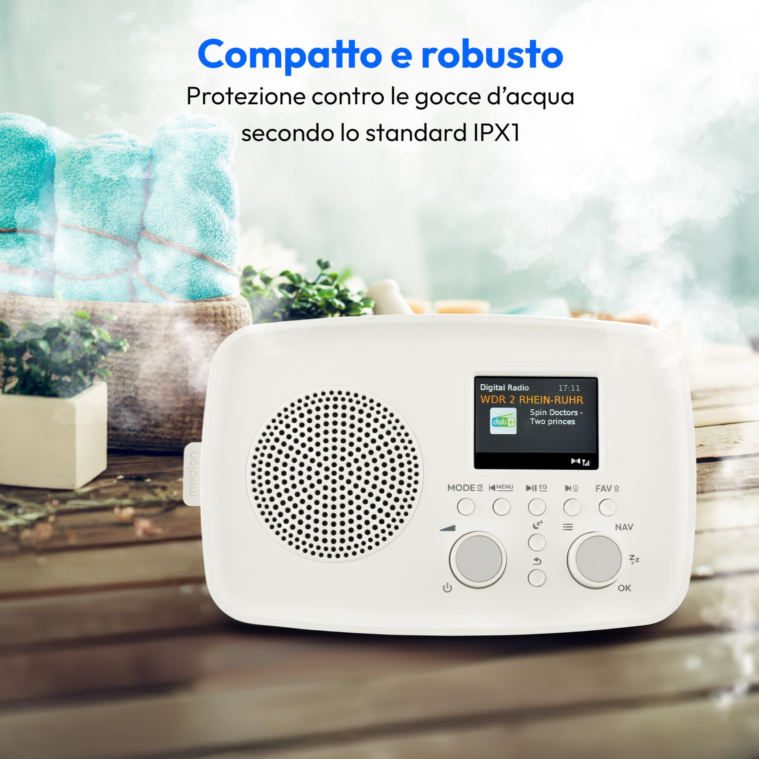 MEDION DRE-1 radio DAB+ Bluetooth FM sveglia bianca