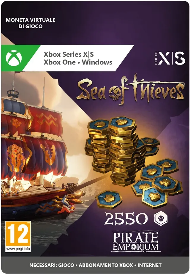 Sea of Thieves Ancient Coin Pack codice 2550 monete Xbox