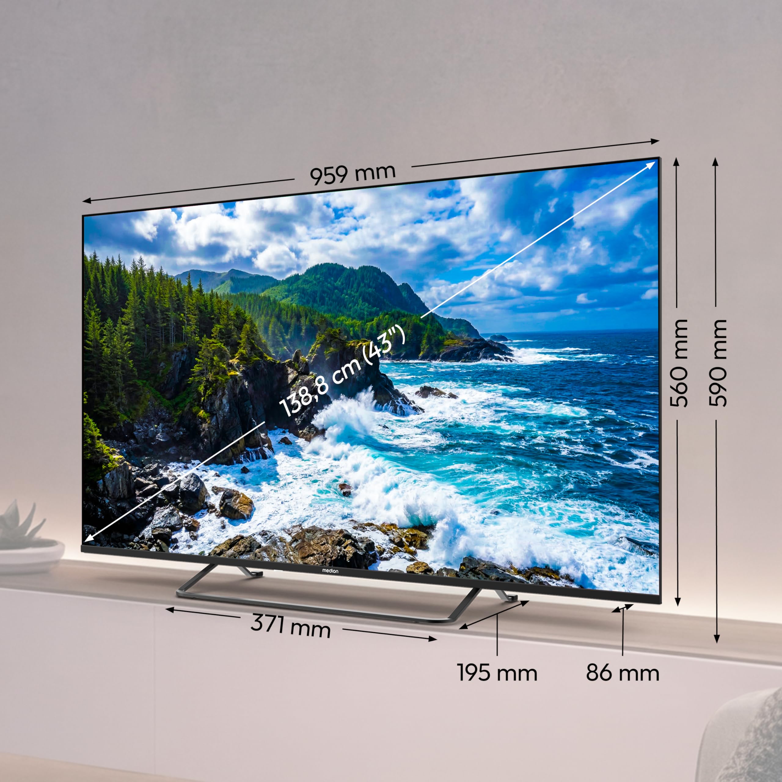 MEDION MD843602 Smart TV 43" QLED 4K Dolby Vision Atmos