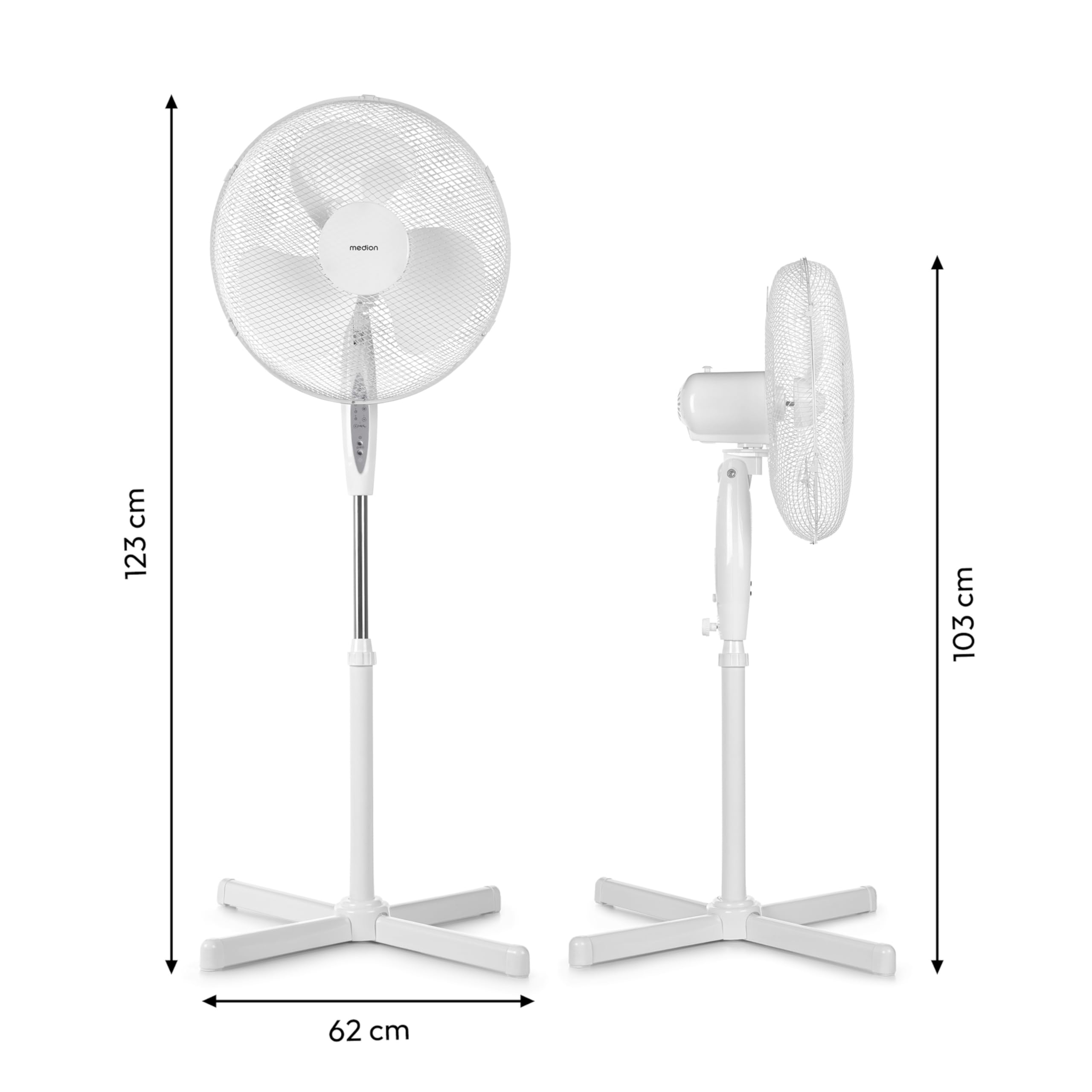 MEDION MD18795 ventilatore a piantana 45W bianco telecomando