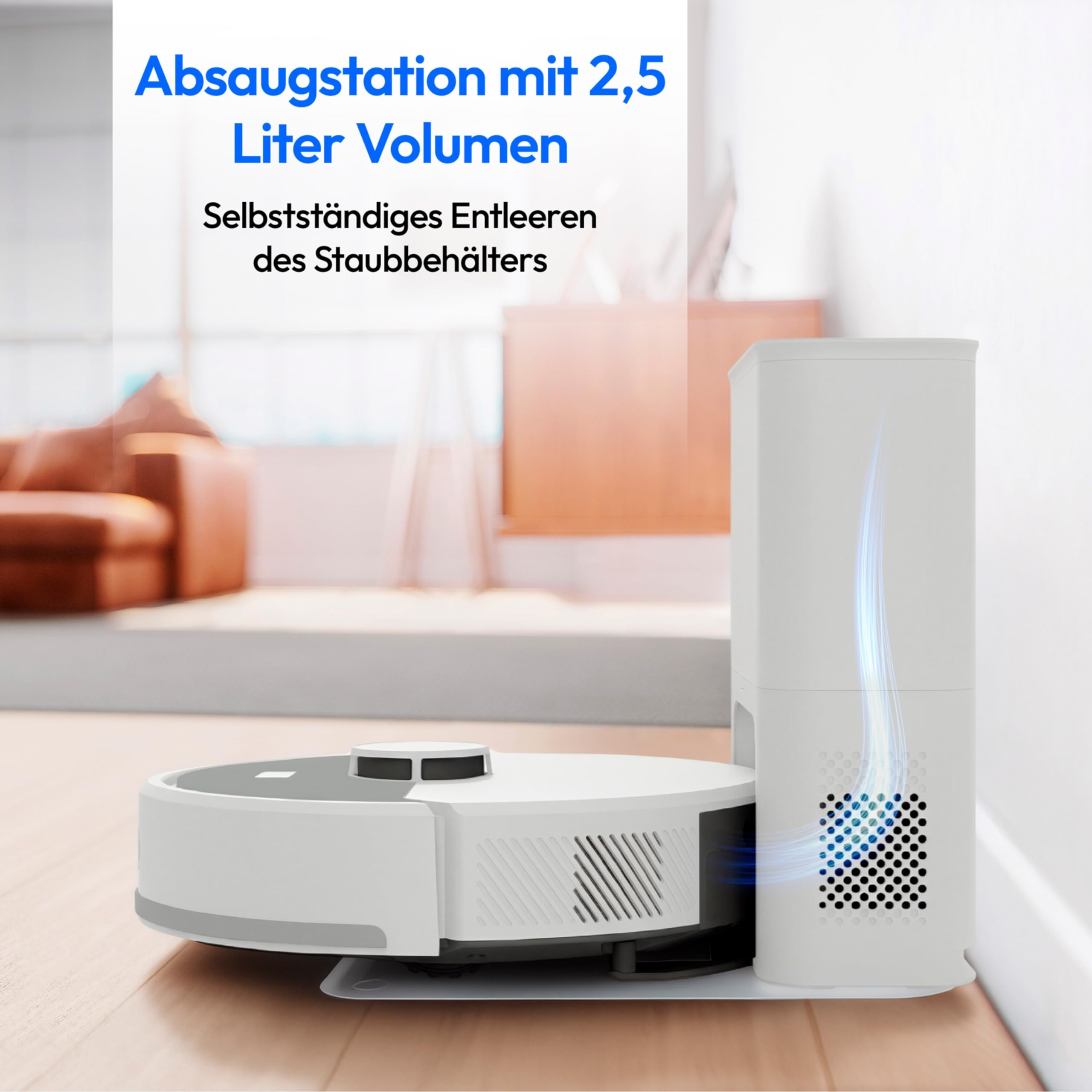 MEDION X23 SW+ robot aspirapolvere bianco 5000 Pa con stazione