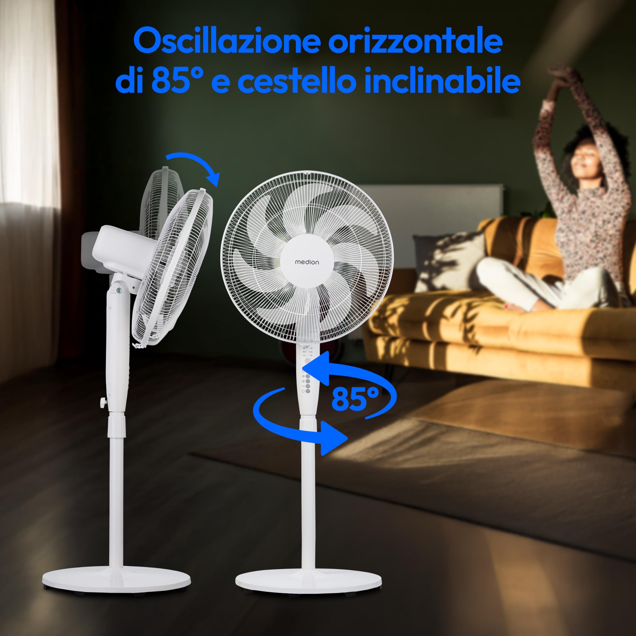 MEDION P21 SF ventilatore a piantana nero 130 cm telecomando