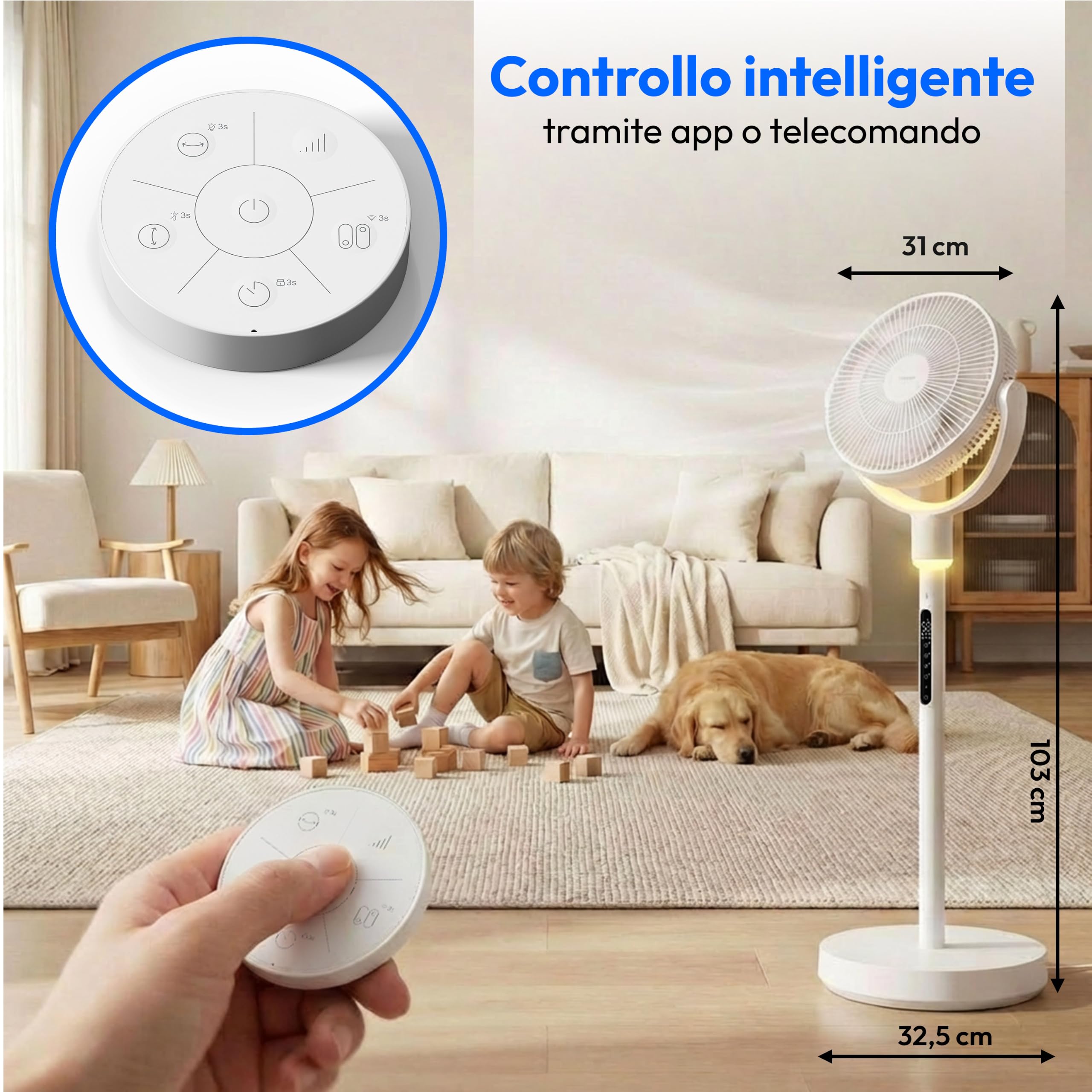 MEDION MD100144 ventilatore piantana 24W batteria telecomando app
