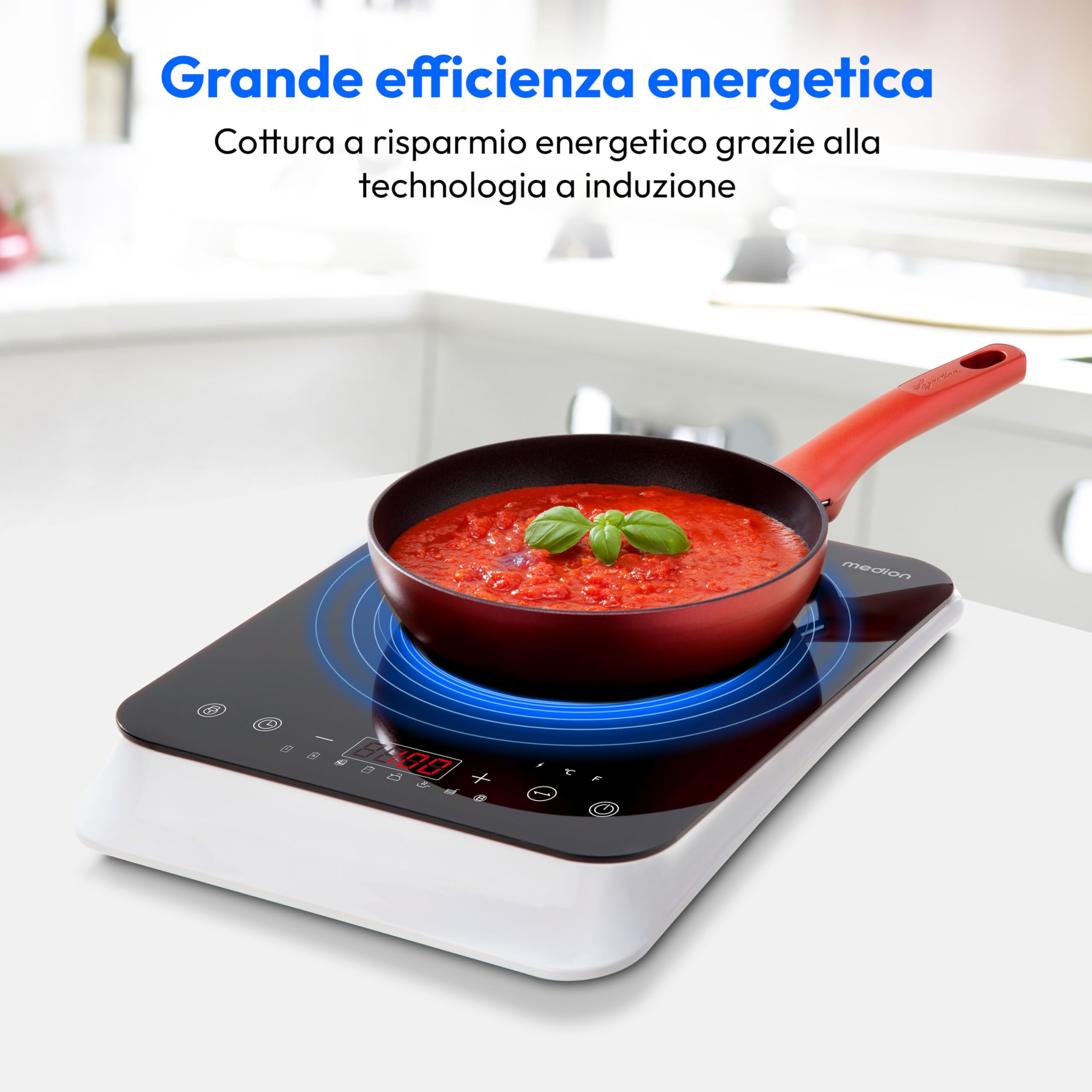 MEDION Piano cottura a induzione singolo 2000W touch LED